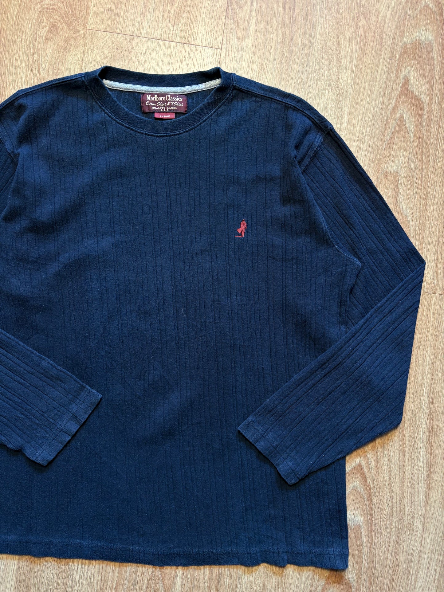Vintage Marlboro Black Henley Longsleeve Top (L)
