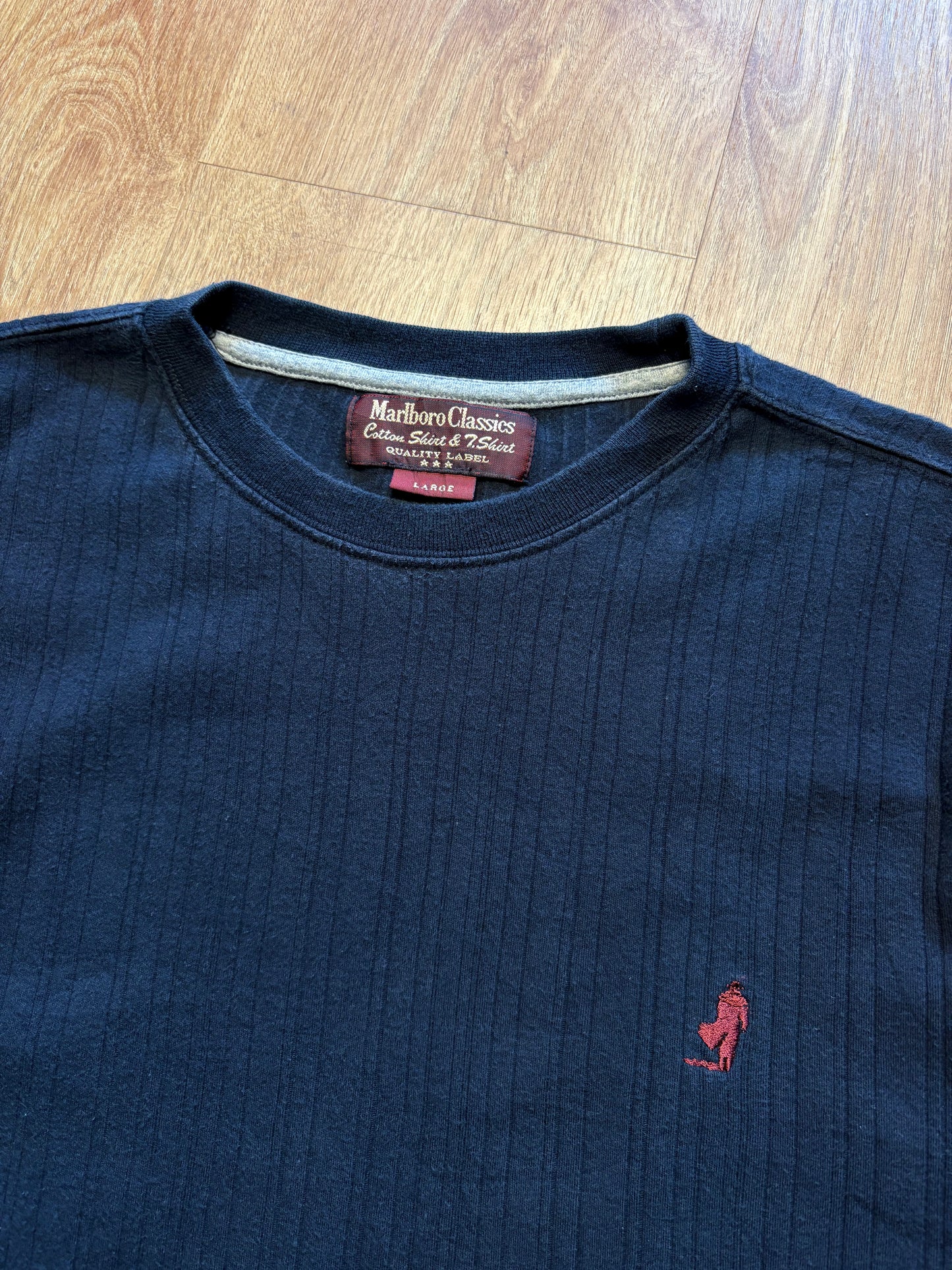 Vintage Marlboro Black Henley Longsleeve Top (L)
