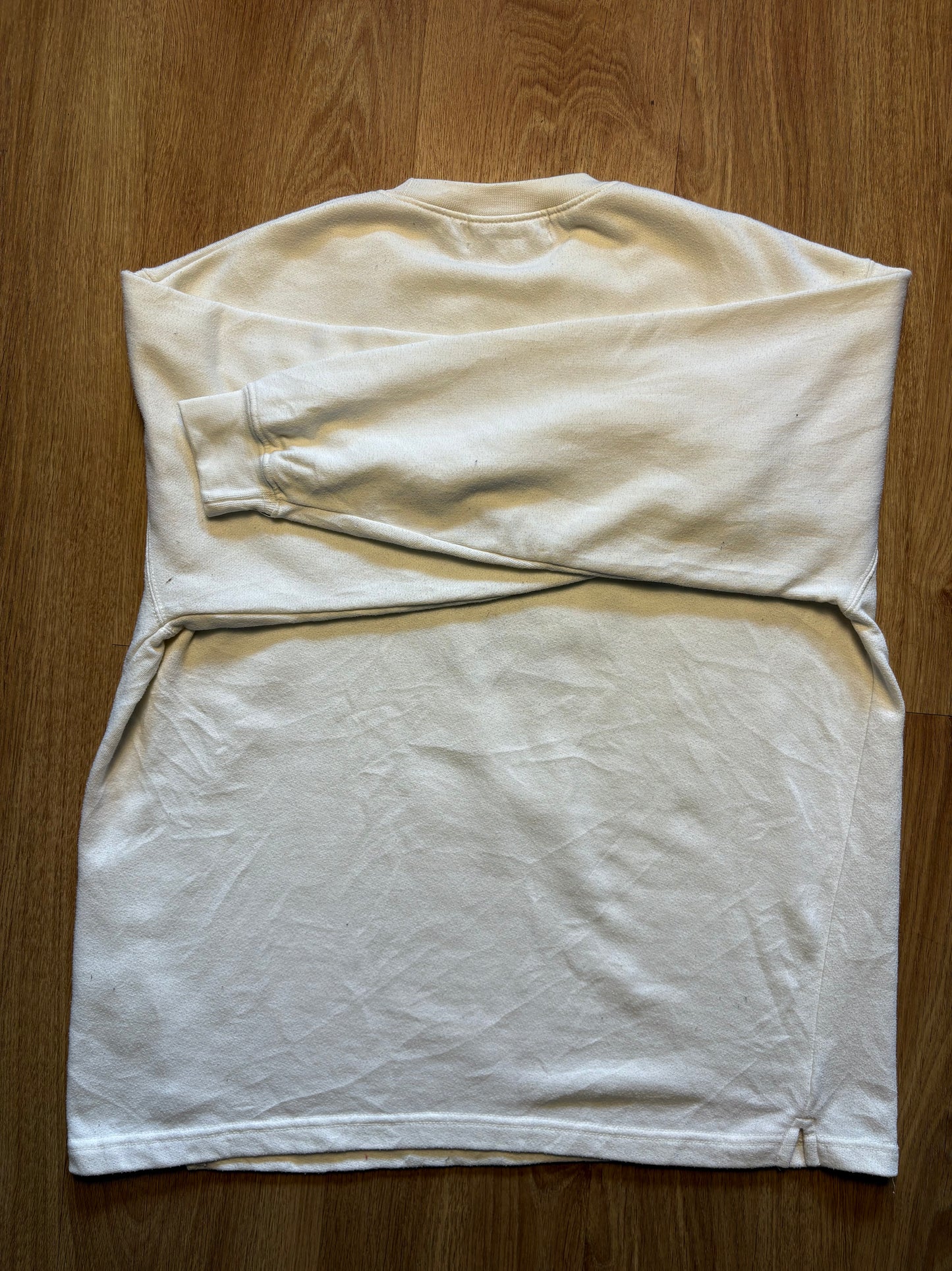 Vintage NAF NAF Embroidered Spellout White Sweatshirt (M)