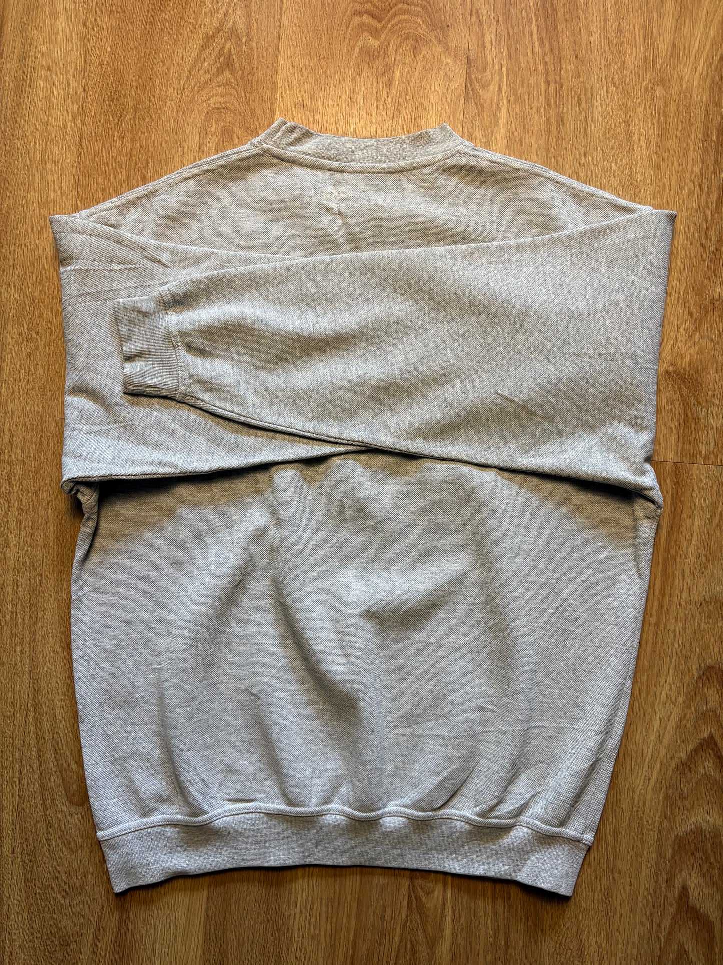 Vintage Reebok Embroidered Spellout Heather Grey Sweatshirt (M)