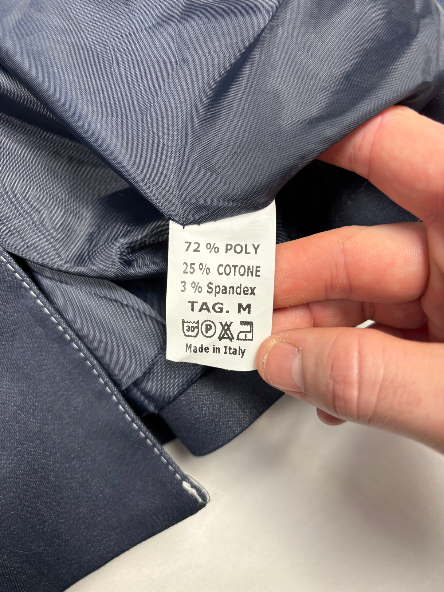 Vintage Italian Made Navy Blue Contrast Stitch Trench Coat (women's S)