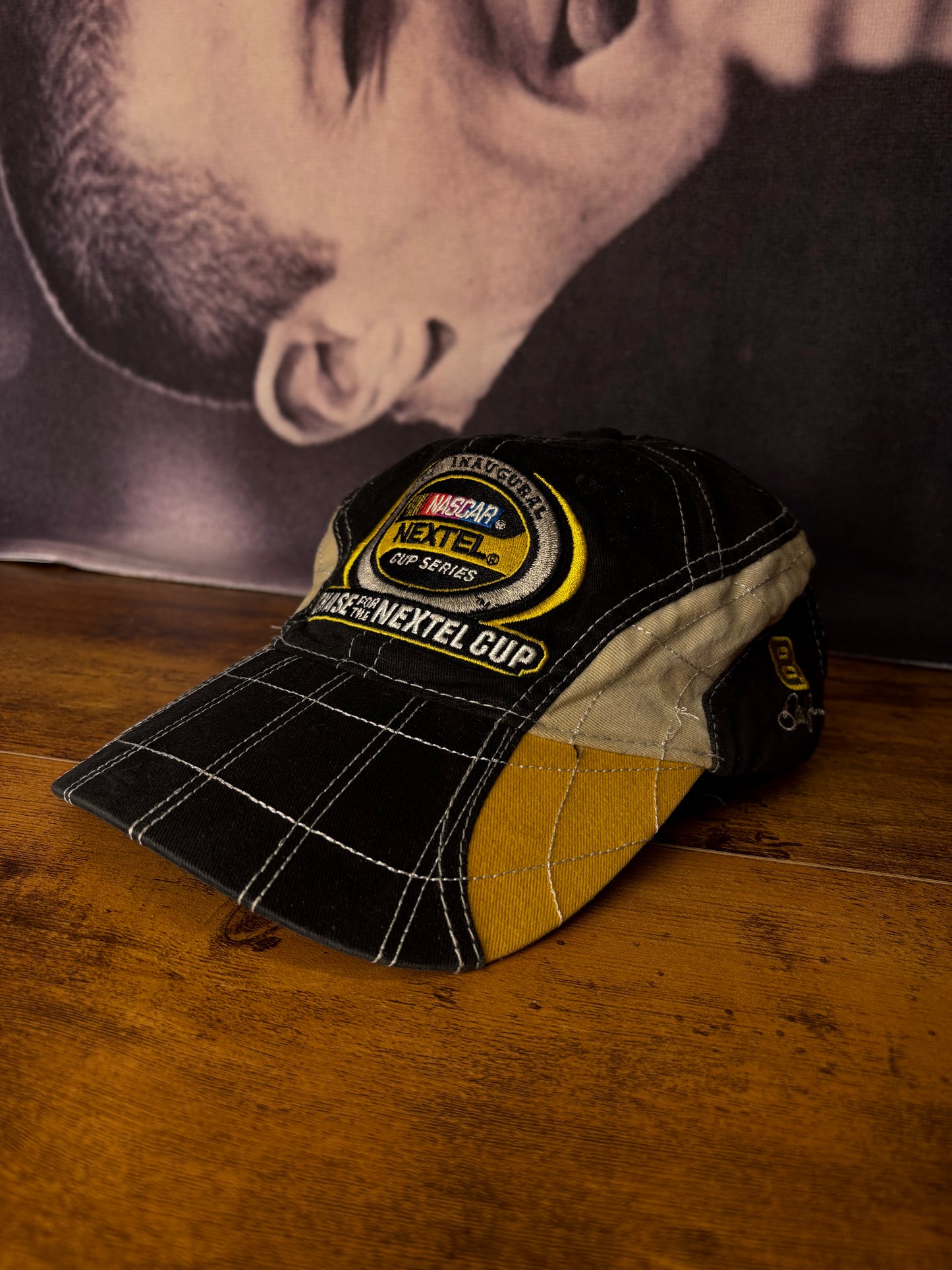 Vintage Nascar Grid Stitch Racing Hat