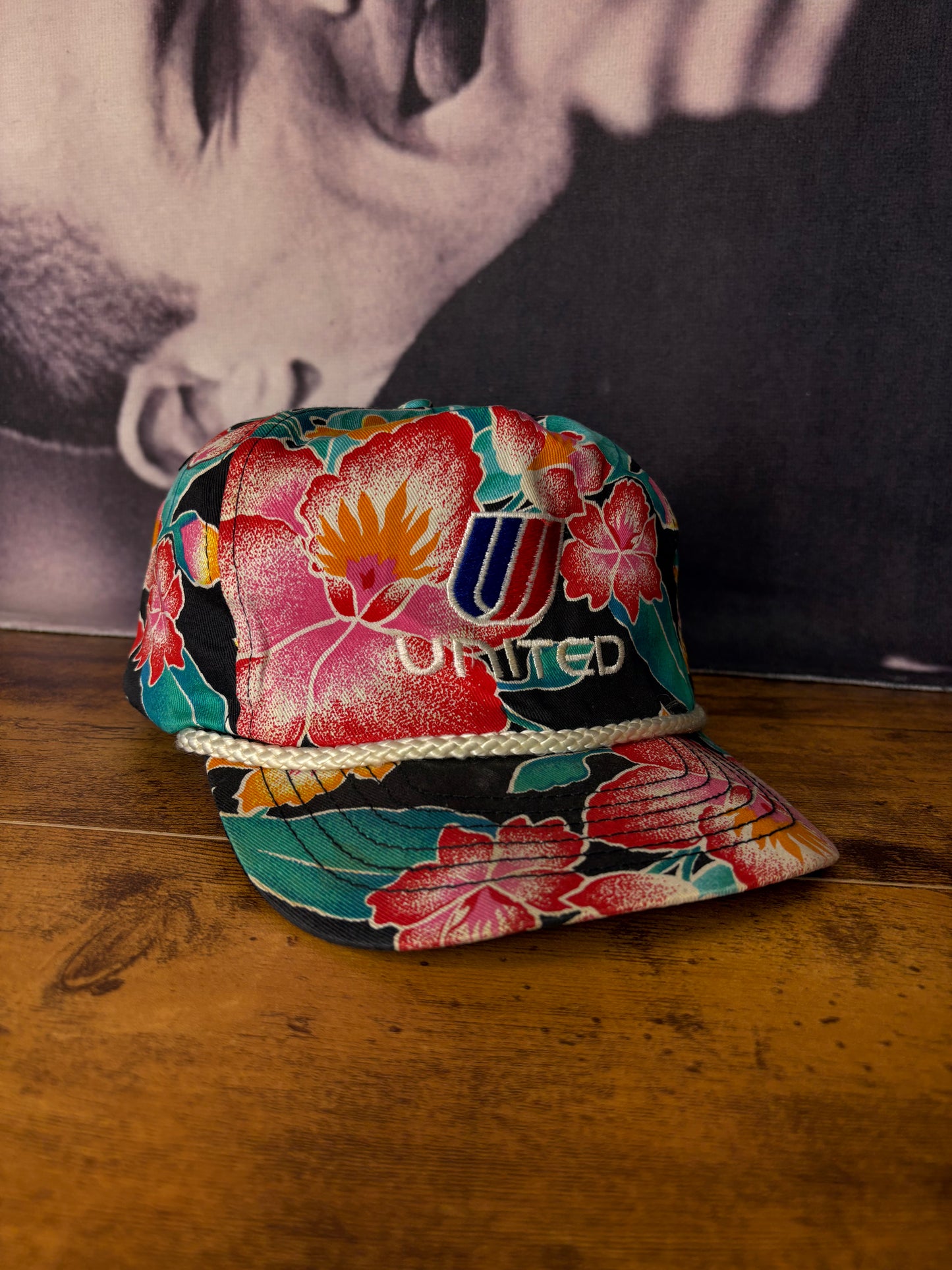 Vintage United Airlines Floral Trucker Hat