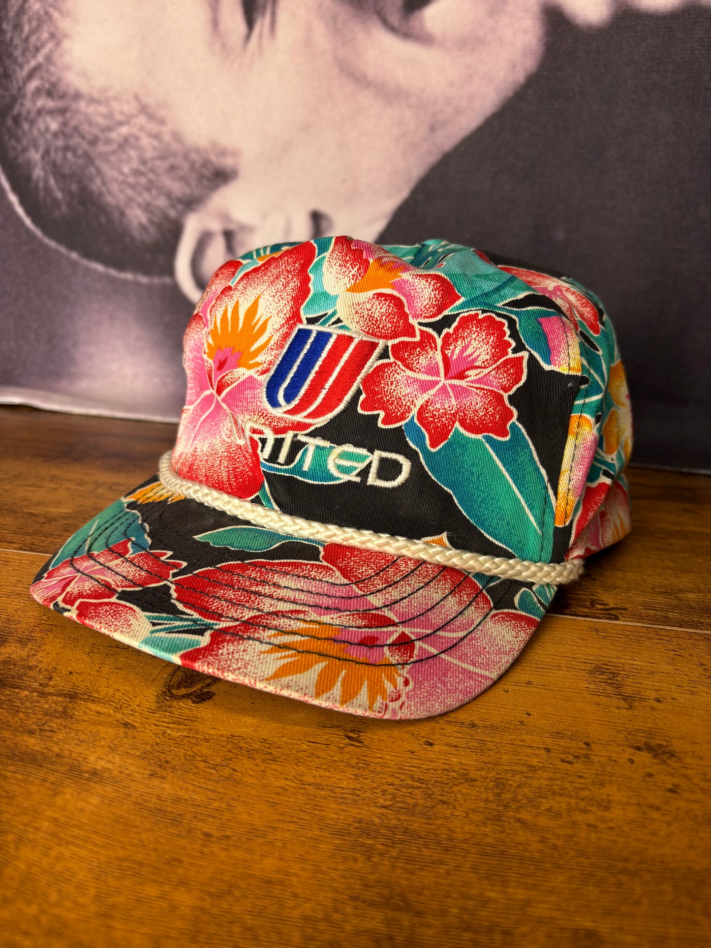 Vintage United Airlines Floral Trucker Hat