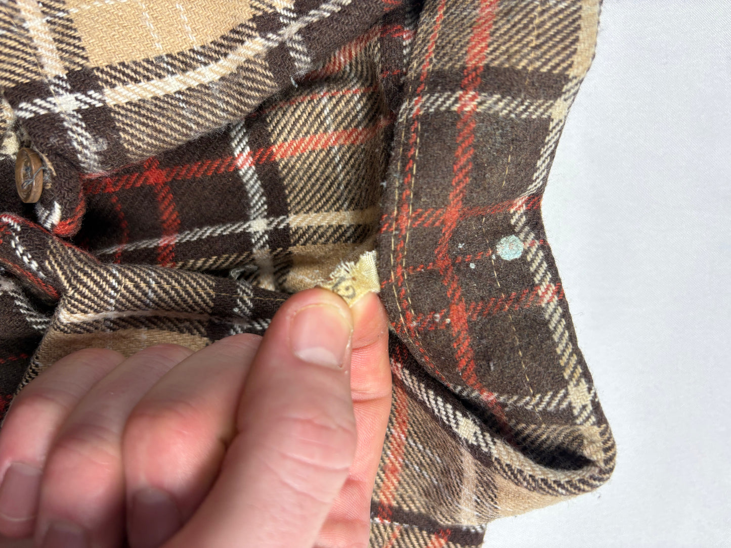 True Vintage 70s Brown Plaid Shirt (M)