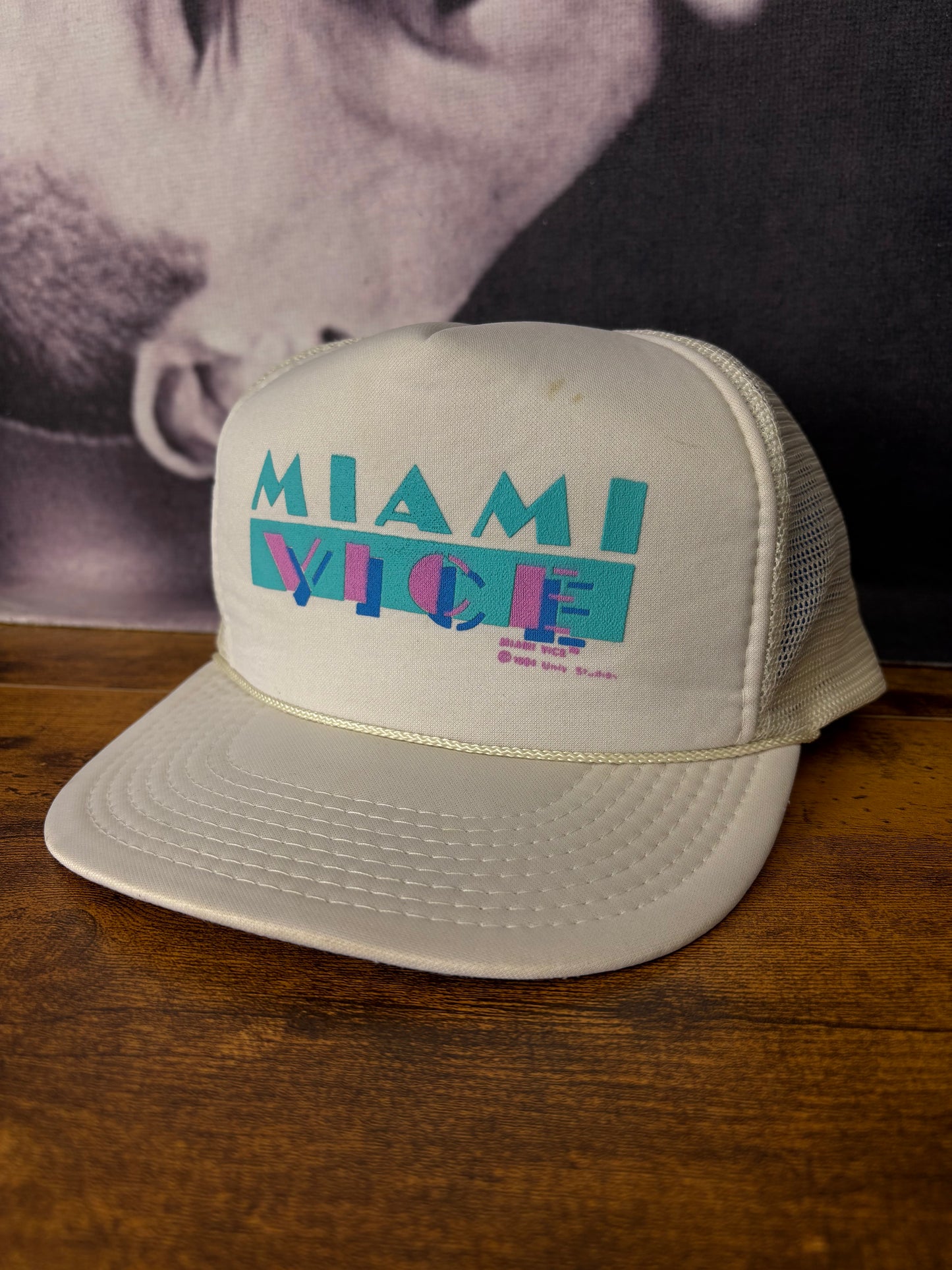 Vintage Miami Vice 1994 White Trucker Hat