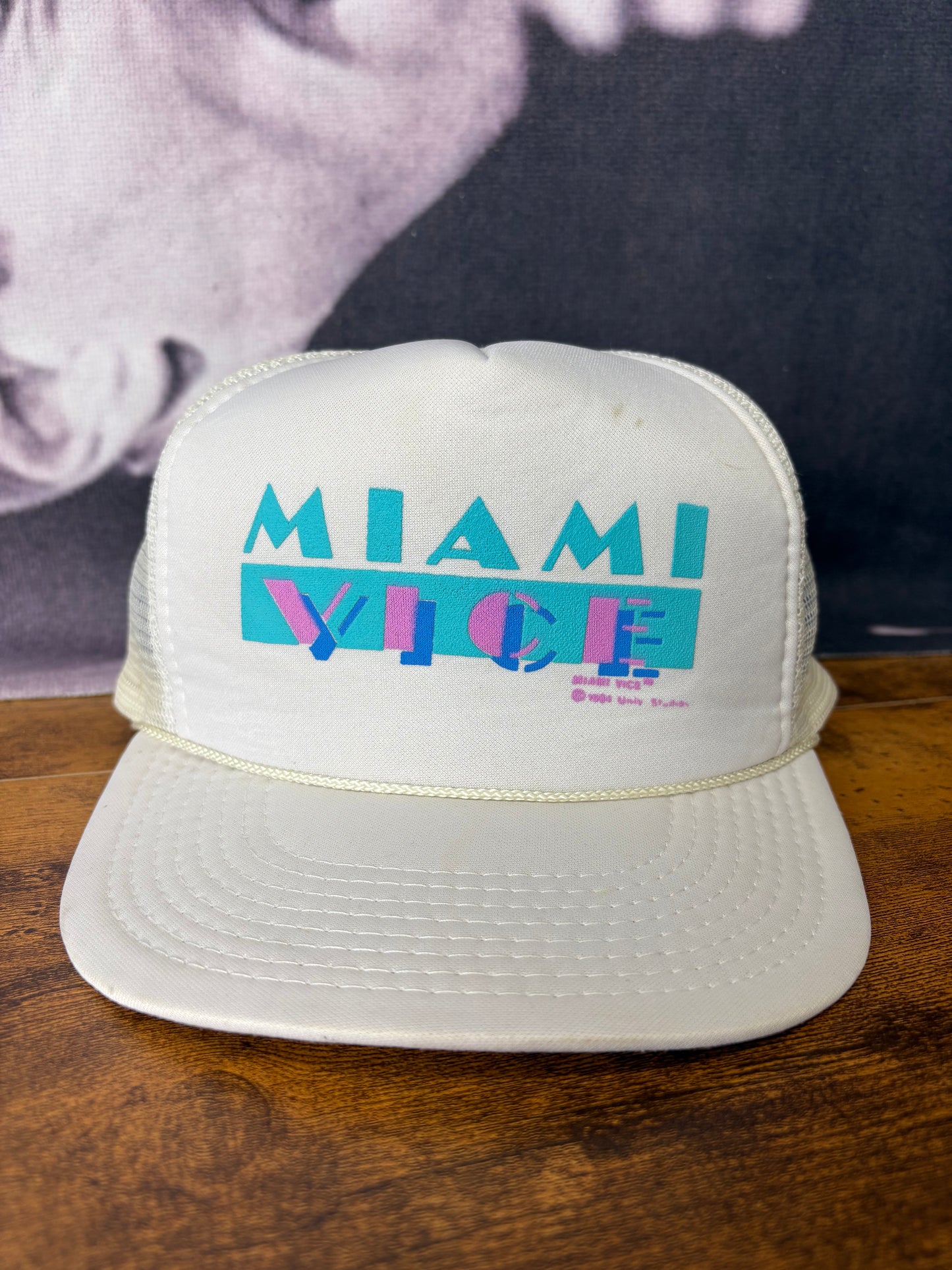 Vintage Miami Vice 1994 White Trucker Hat