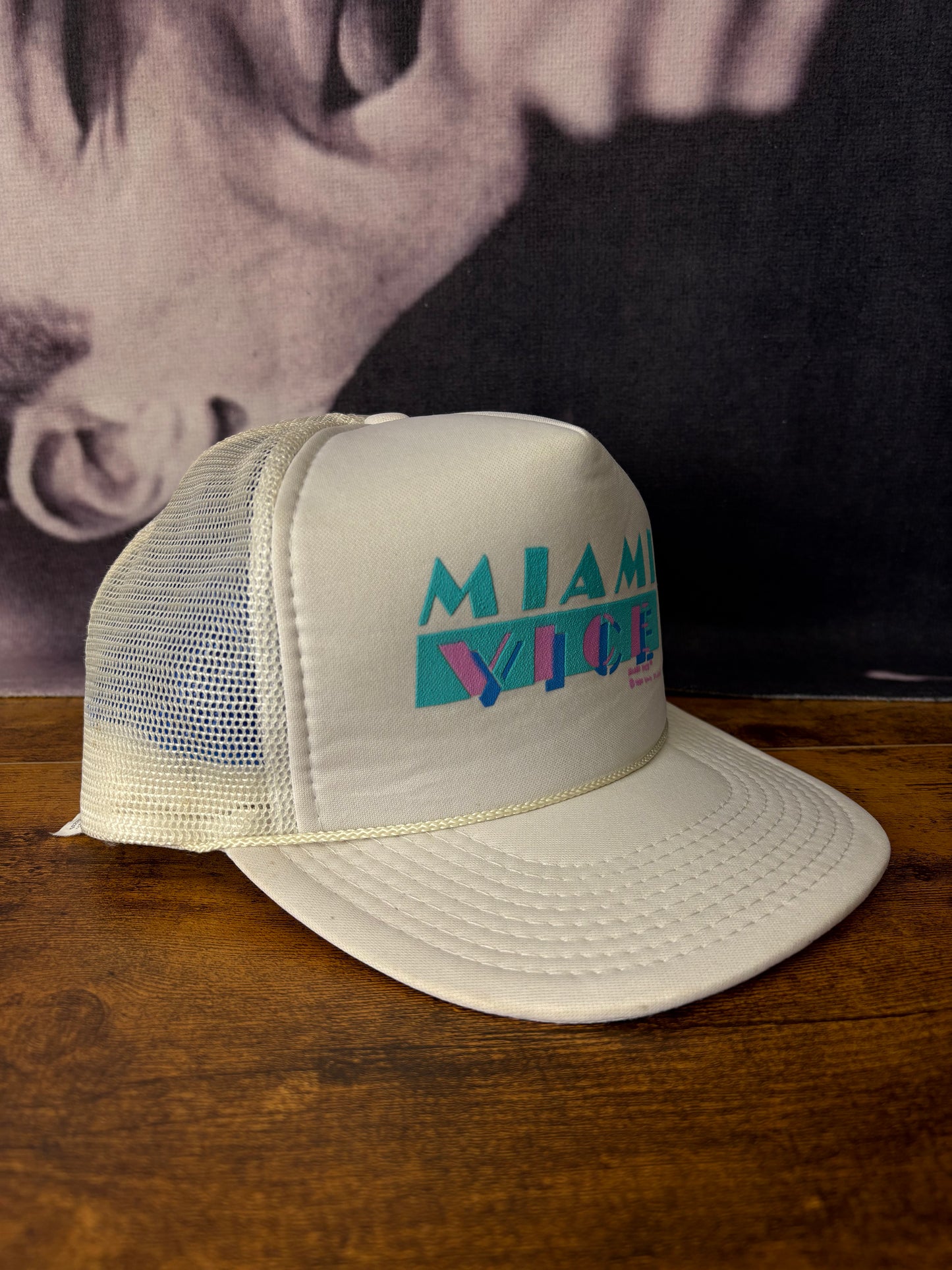 Vintage Miami Vice 1994 White Trucker Hat