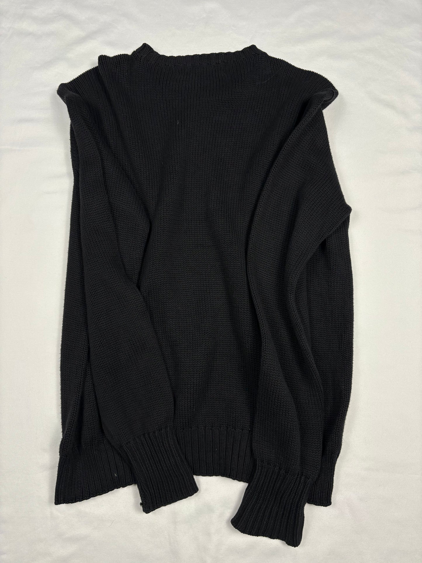 Vintage Ralph Lauren Heavyweight Black Knit Jumper (L)