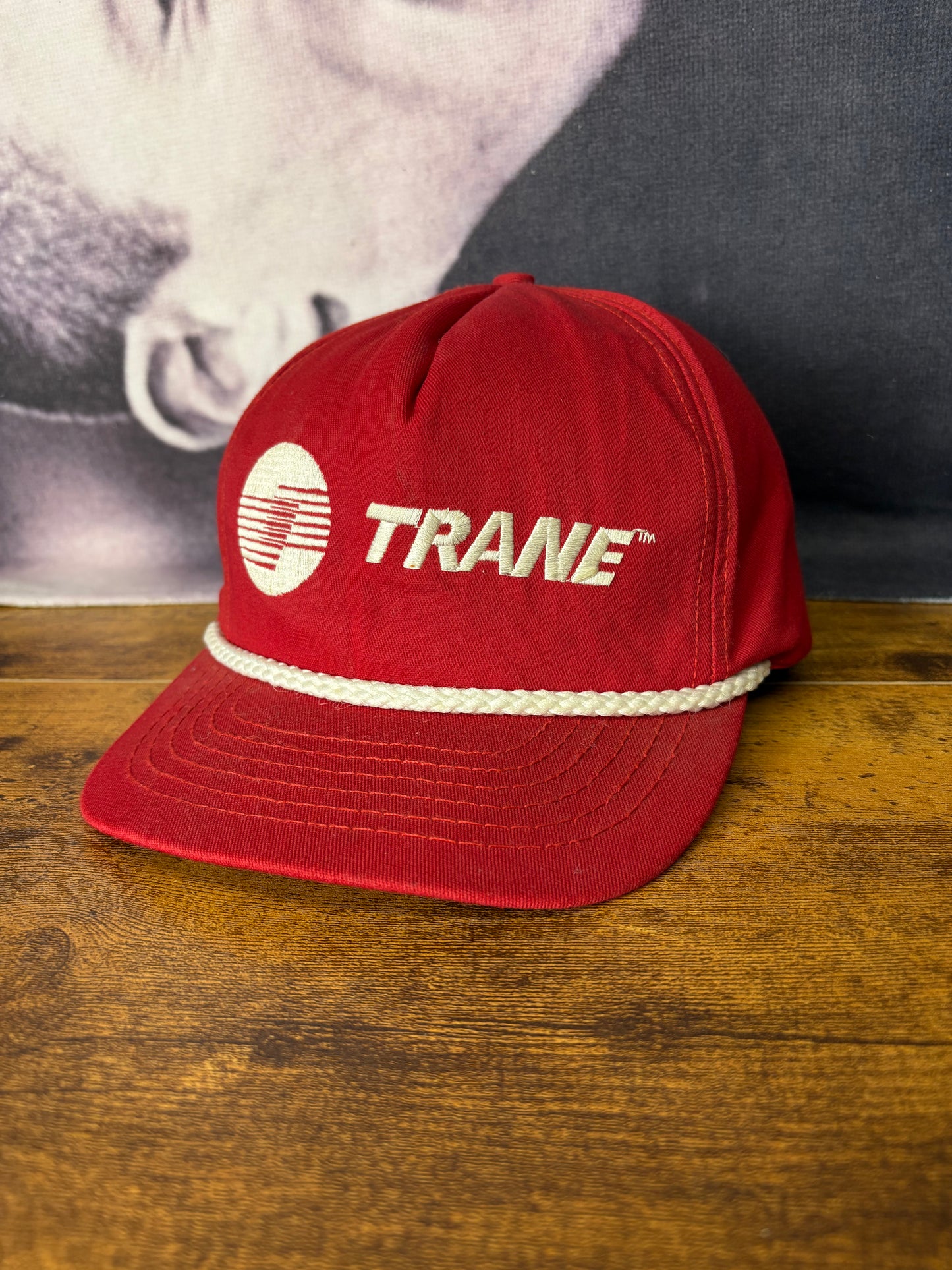 Vintage 90s White Strap Red Trucker Hat