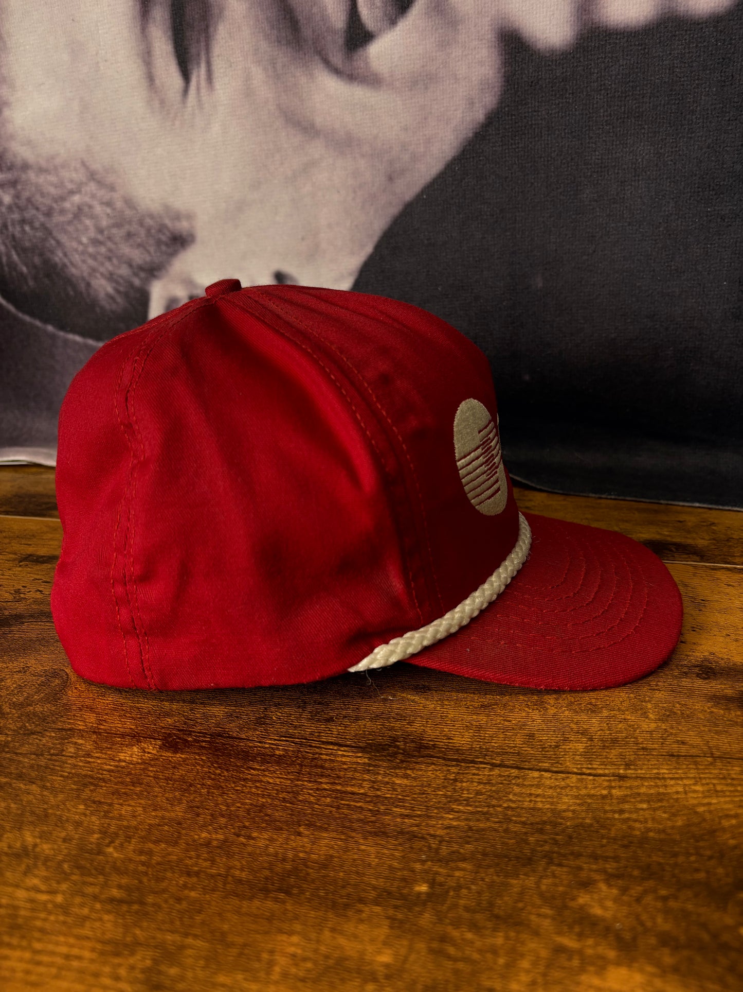 Vintage 90s White Strap Red Trucker Hat