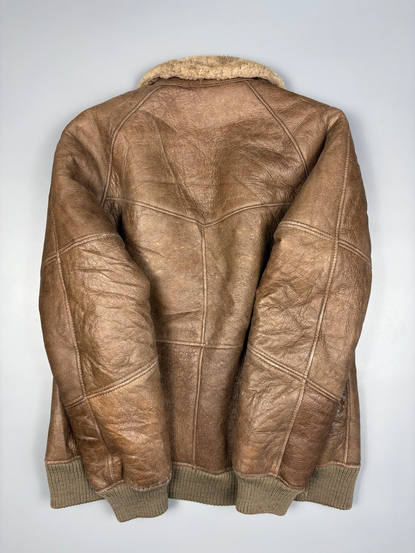 Vintage 1990s Aviation Shearling Lined Leather A-2 Flight Jacket (M)