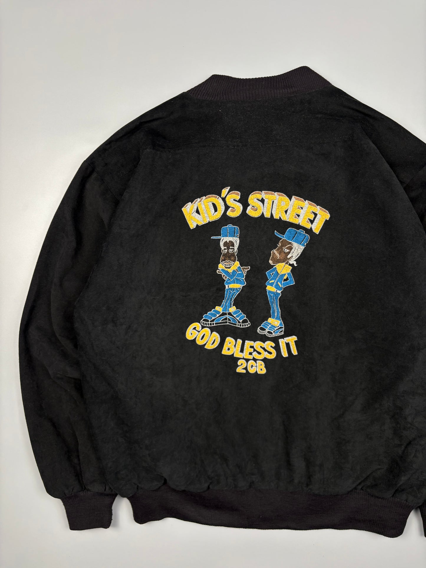 Vintage 1990s UK Rave Scene Black Suede Jacket (M)