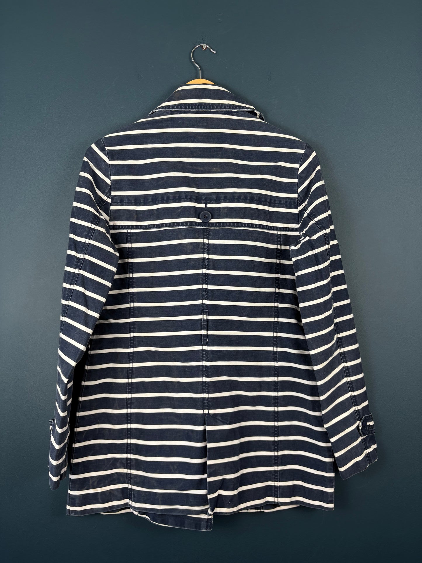 Vintage 90s GAP Navy + White Pinstripe Peacoat (wmns S)