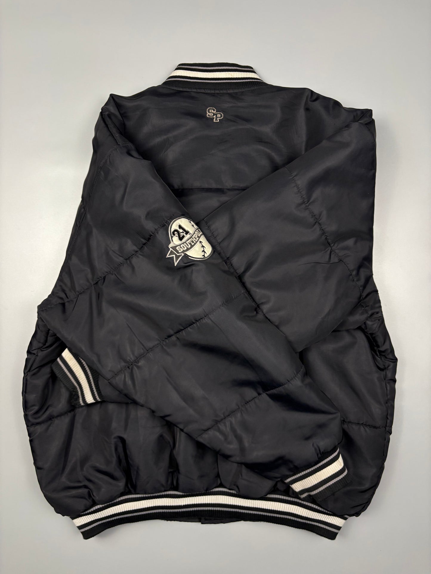 South Pole 2000s Black Quilted Bomber Jacket (M)