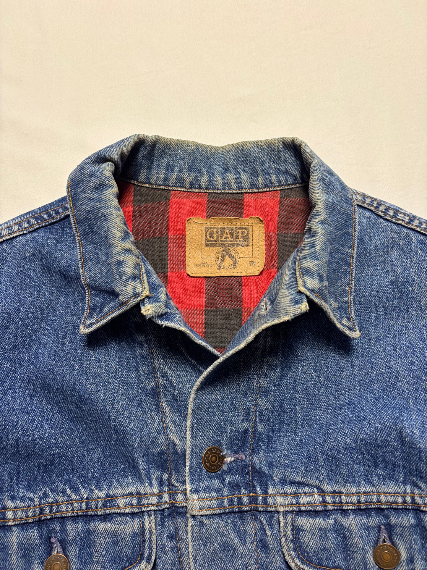 Vintage GAP Flannel Lined Denim Jacket (S)