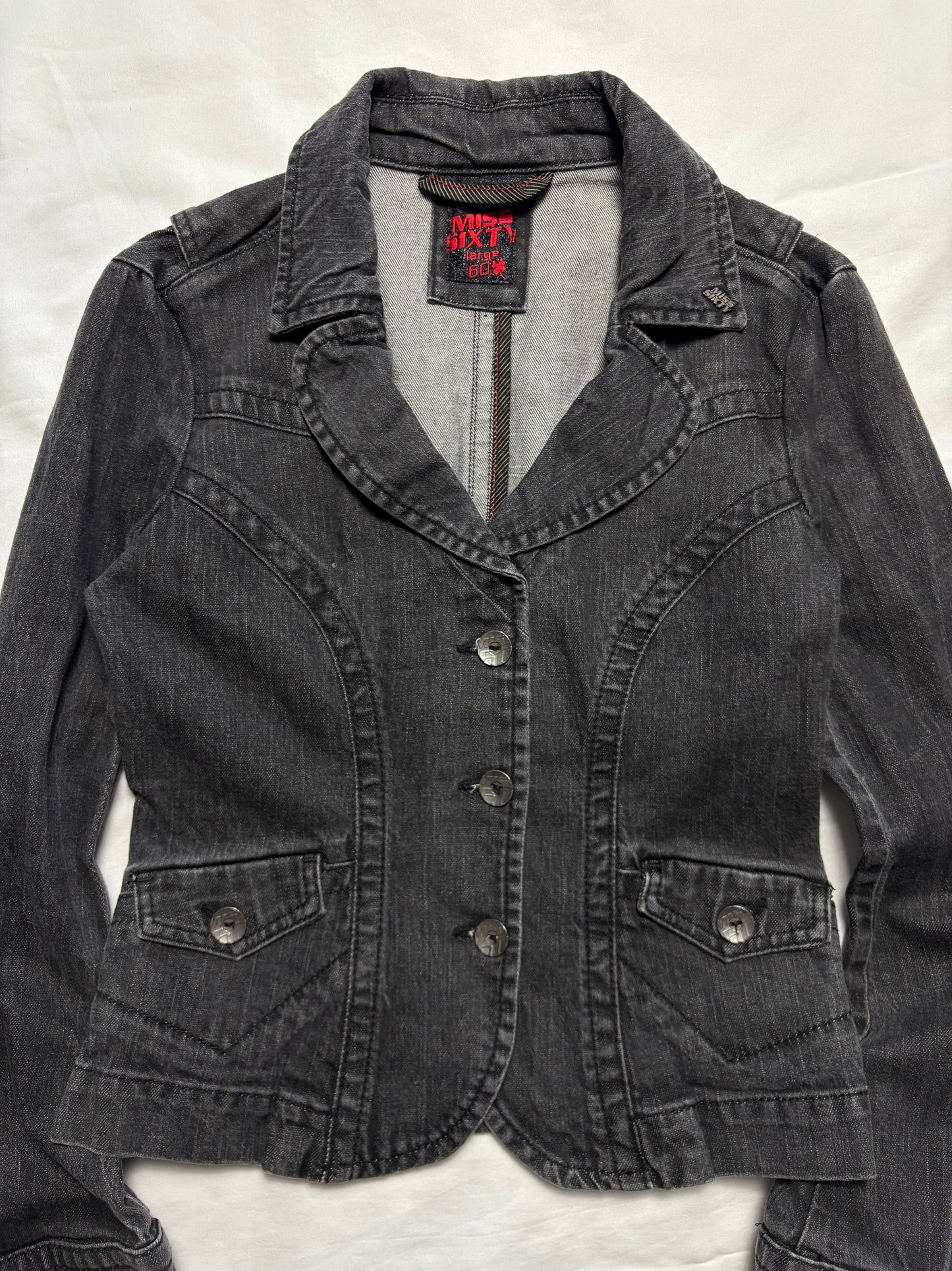 Miss Sixty 2000s Wash Grey Denim Jacket (women's L)