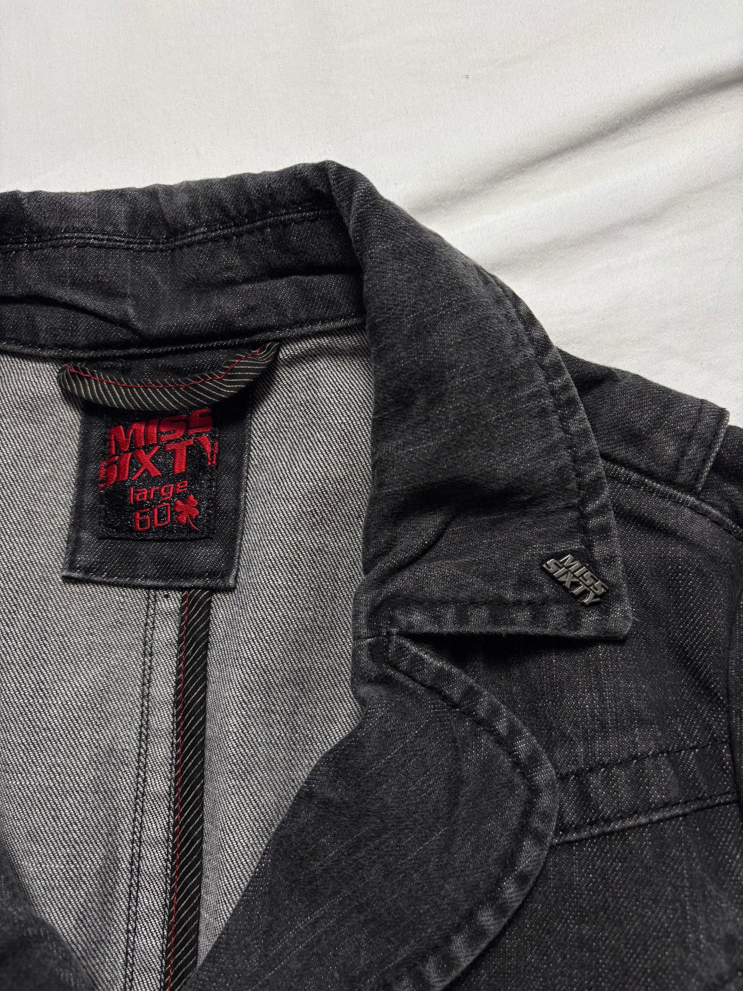 Miss Sixty 2000s Wash Grey Denim Jacket (women's L)