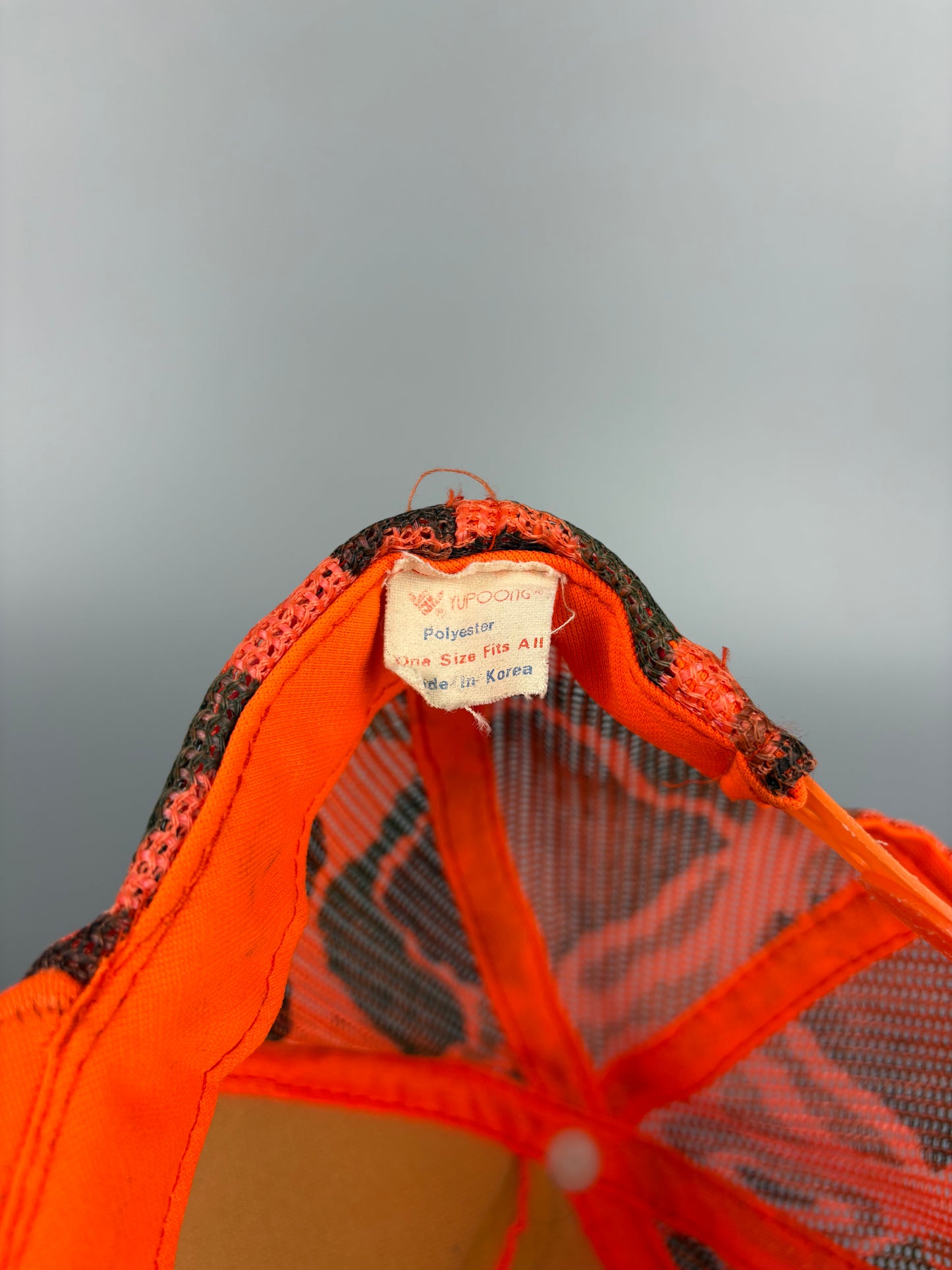 Vintage American Orange Camo Trucker Hat