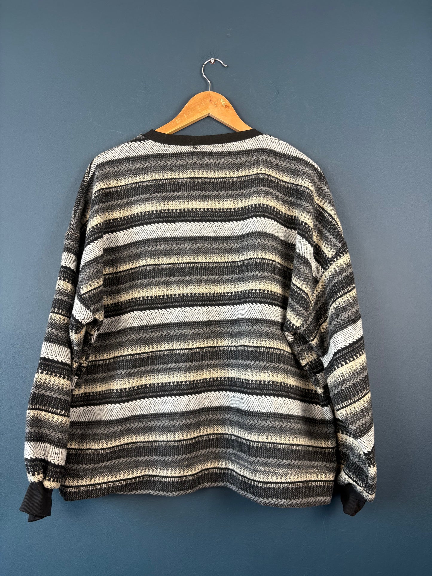 Vintage 90s Surfer Pocket Cropped Stripe Jumepr (M)