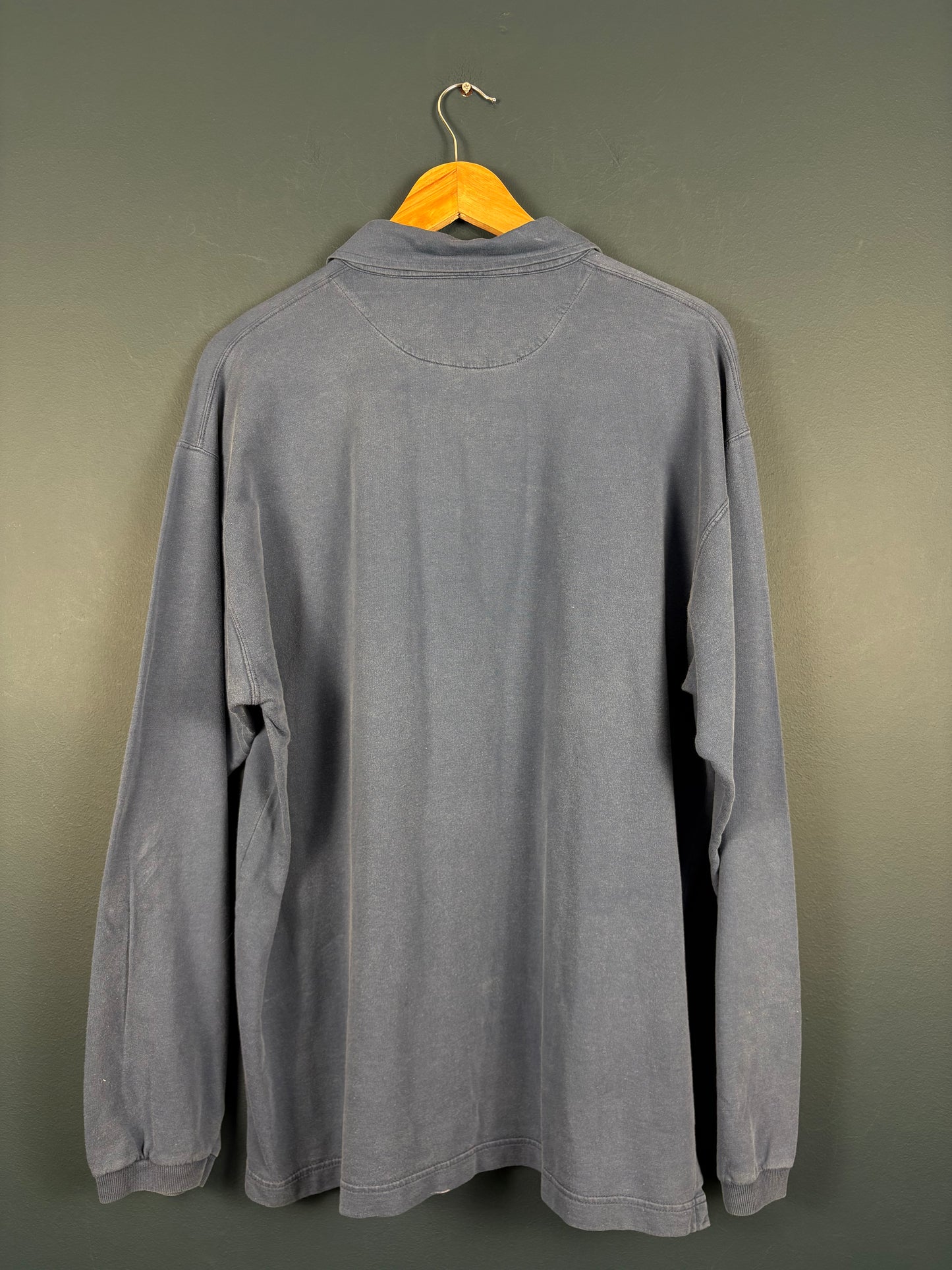 Vintage 90s Levi's Quarter Zip Longsleeve Blue Top (L)