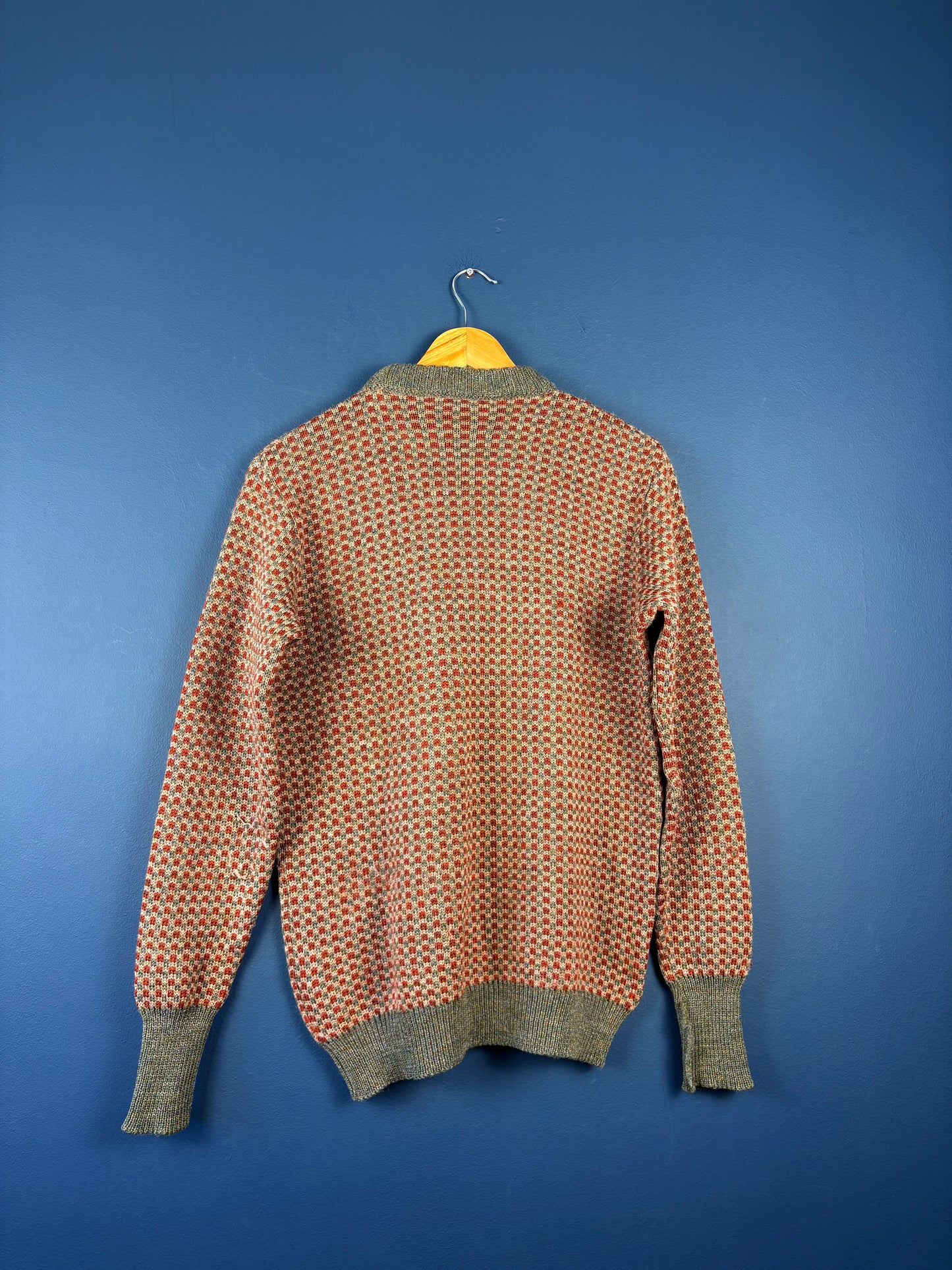 Vintage 1970s British Wool Birdseye 100% Wool Sweater (M)