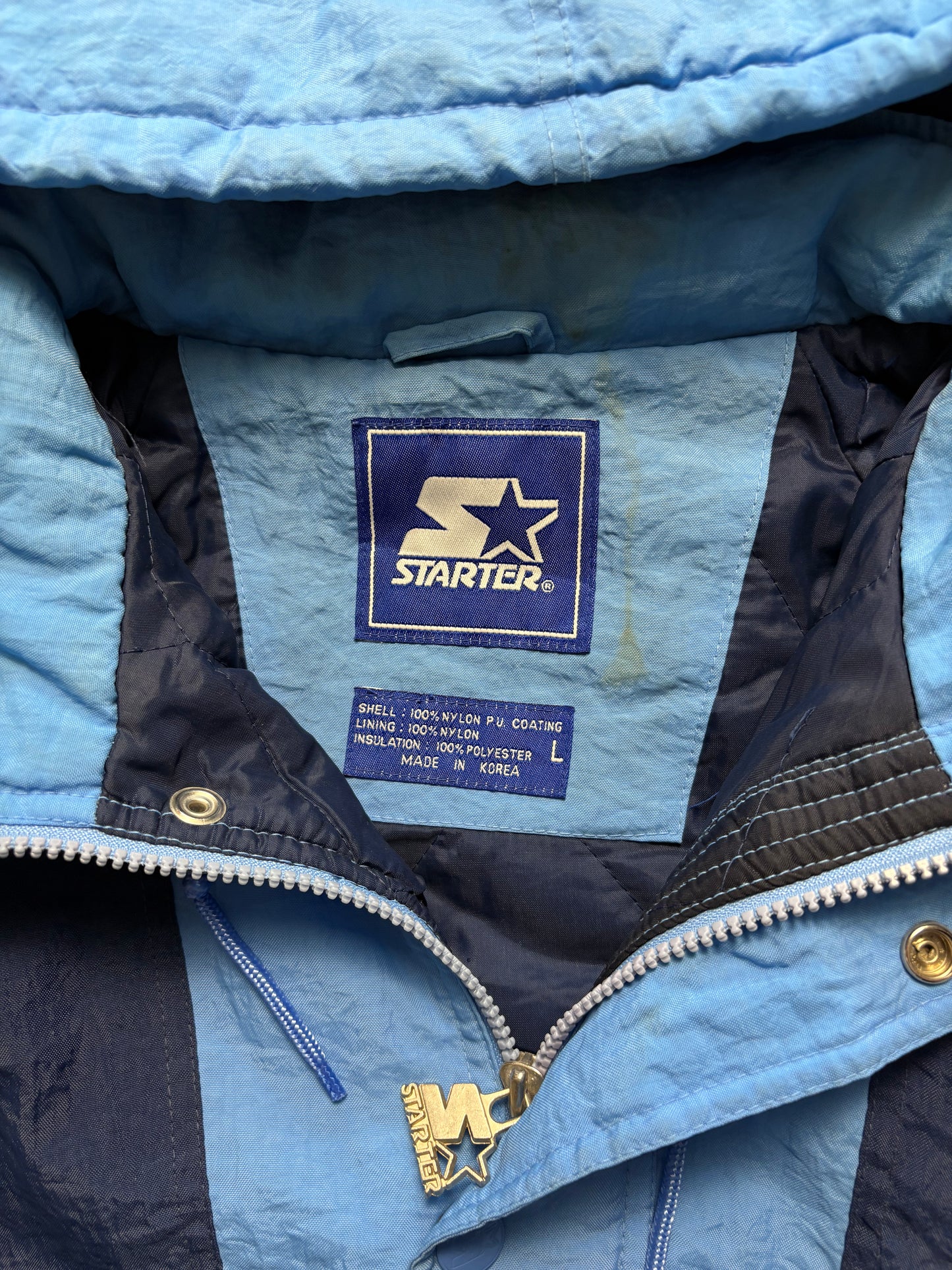 Starter North Carolina 90s Football Quilted Jacket (L)