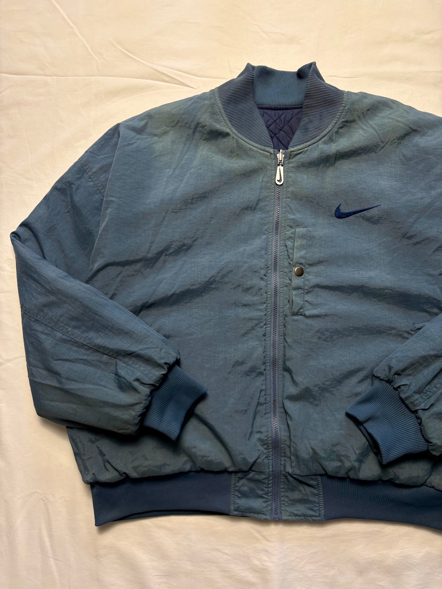 Nike Reversible 90s Diamond Stitch Bomber Jacket (L)