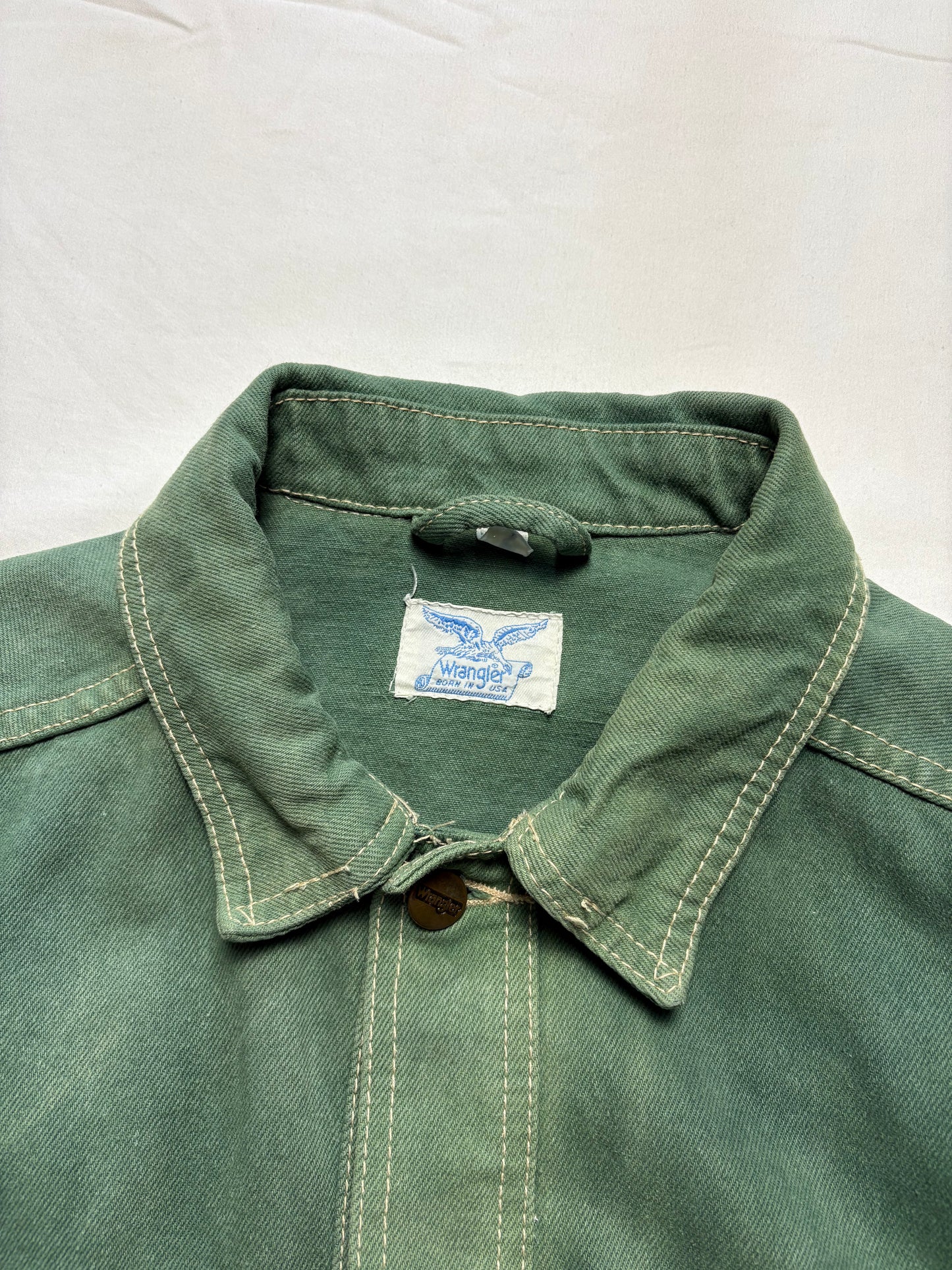 Wrangler 80s Green Wash Canvas Field Jacket (M)