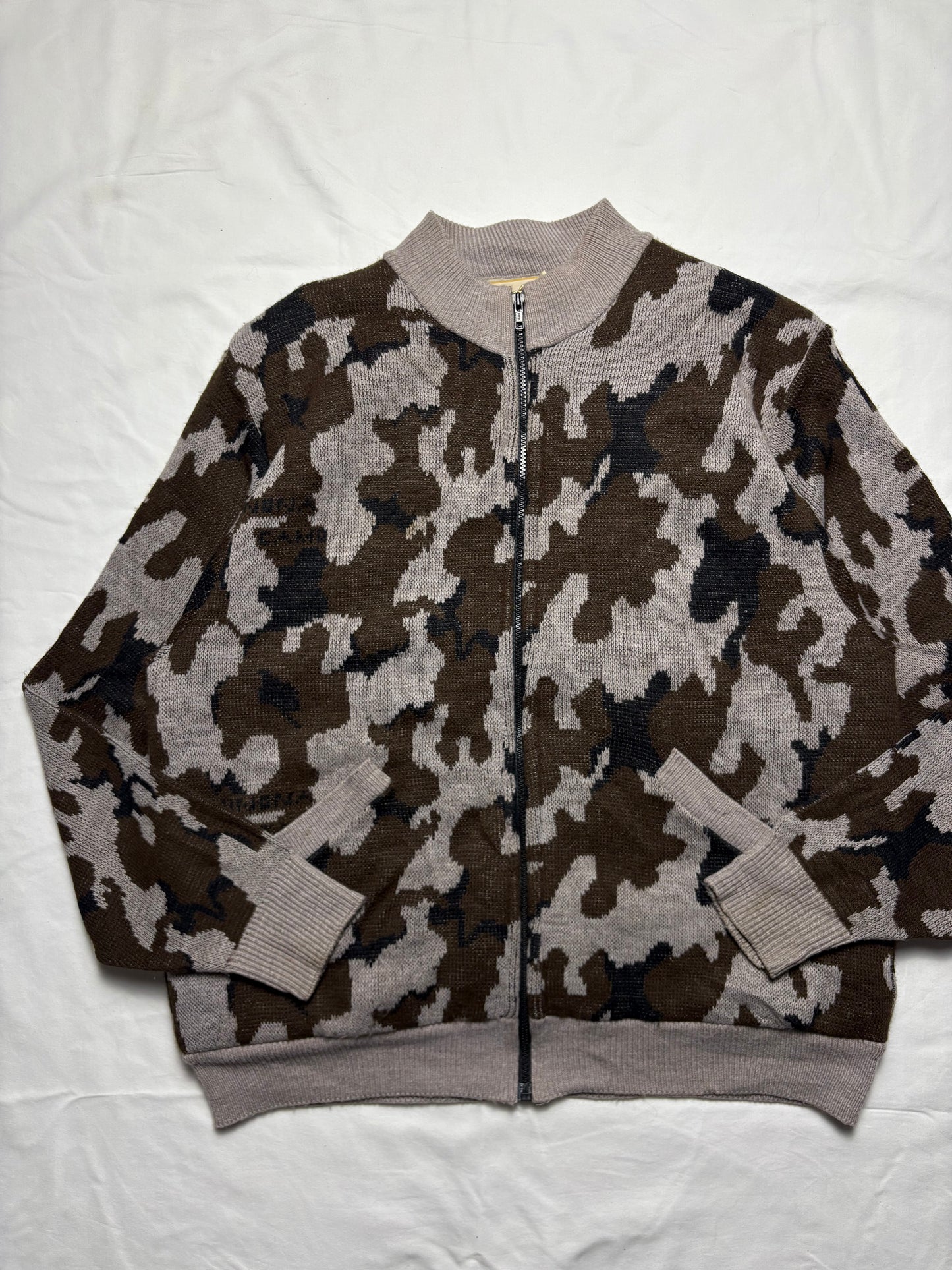 Cabela's 90s Snow Camo Wool Zip Up Jacket (XL)