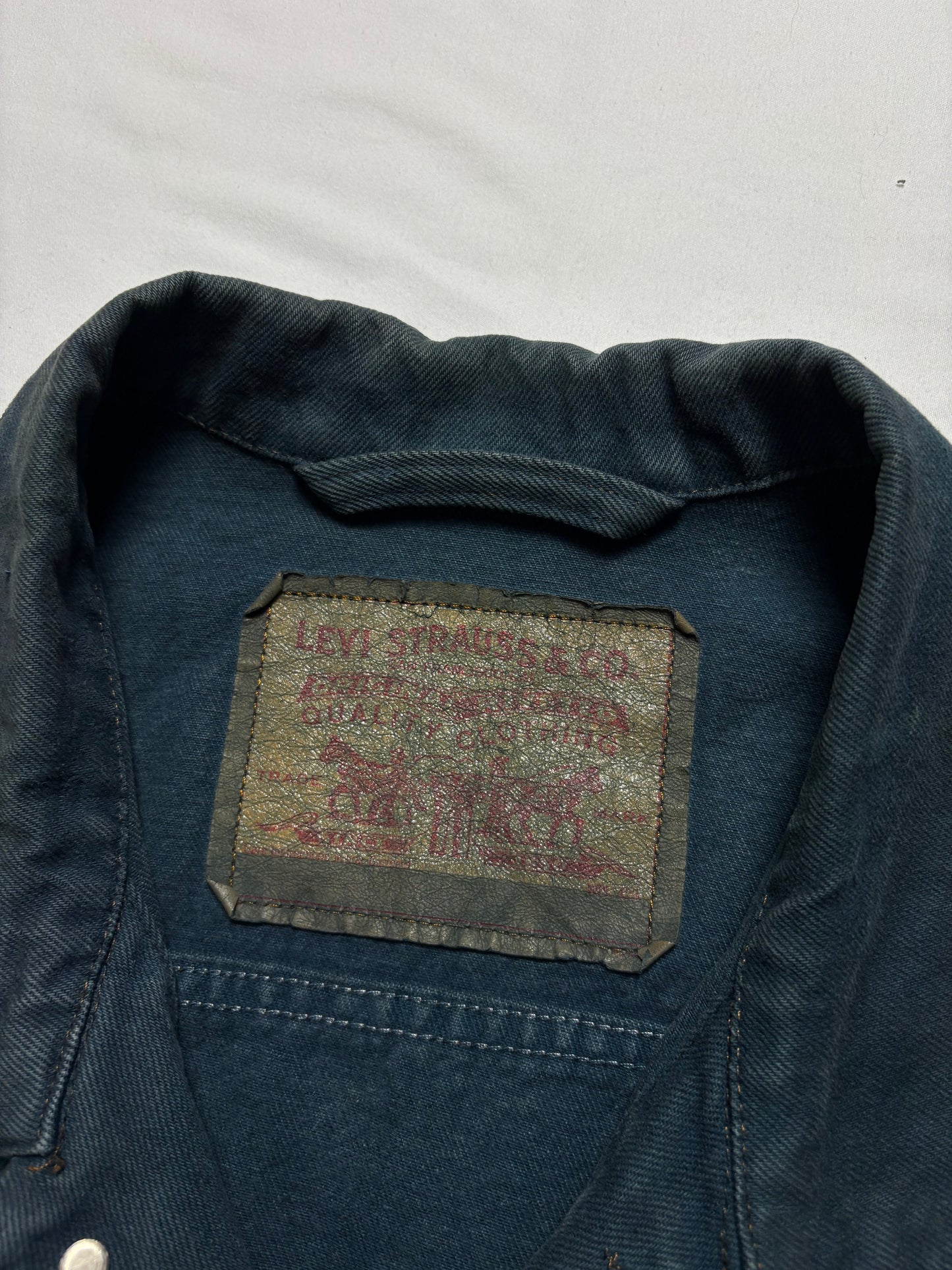 Levi's Overdyed 90s Navy Denim Tucker Jacket (L)