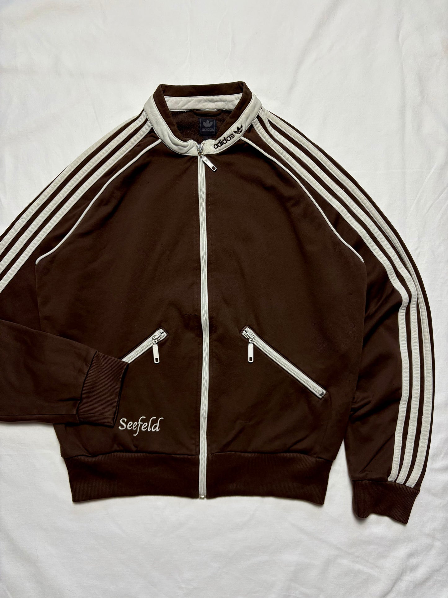 Adidas 00s Three Stripes Brown Track Jacket (women's M)