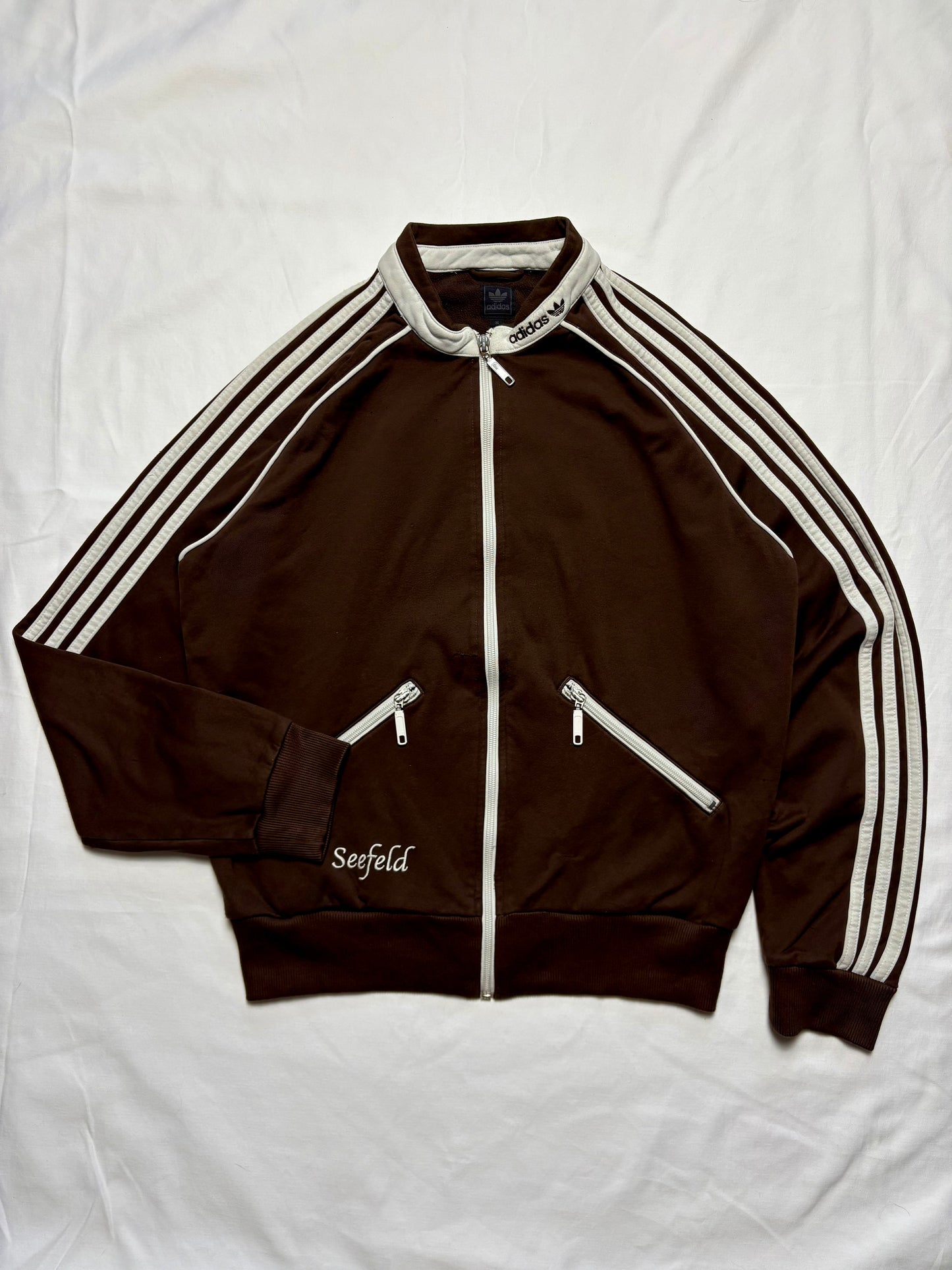 Adidas 00s Three Stripes Brown Track Jacket (women's M)