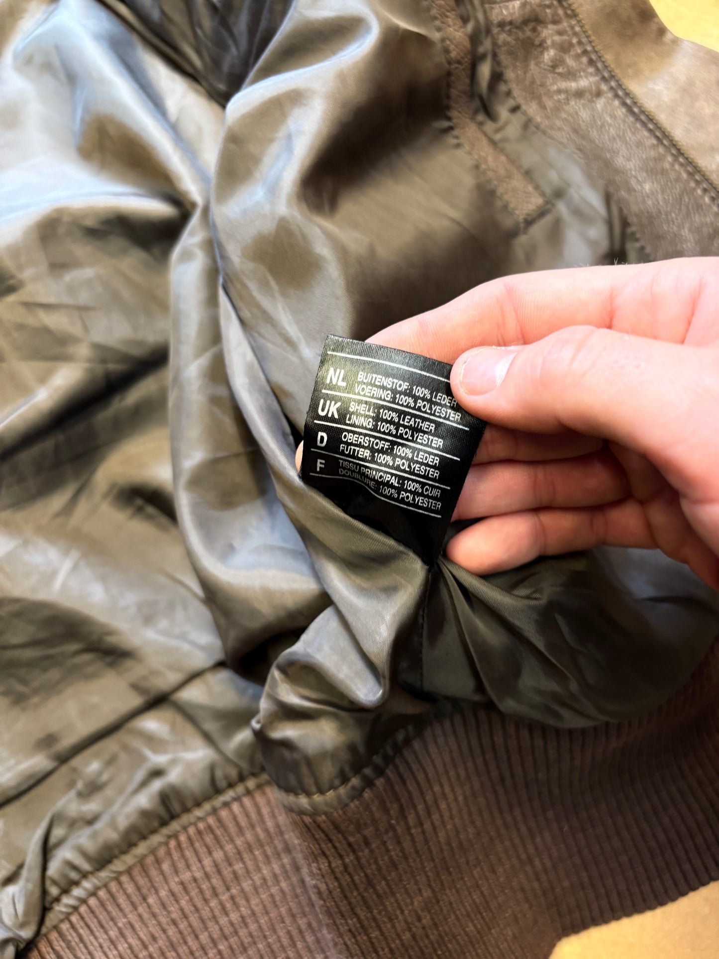 Vintage Italian Multi-pocket Brown Leather Jacket (S)
