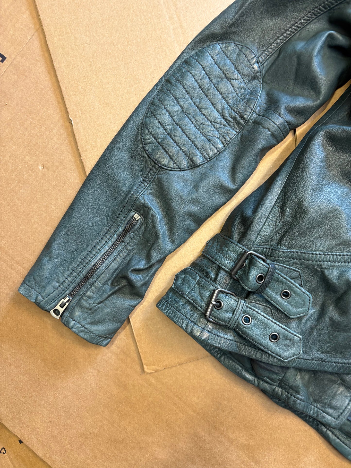 Vintage Lucky Brand Asymmetrical Leather Jacket (women's M)