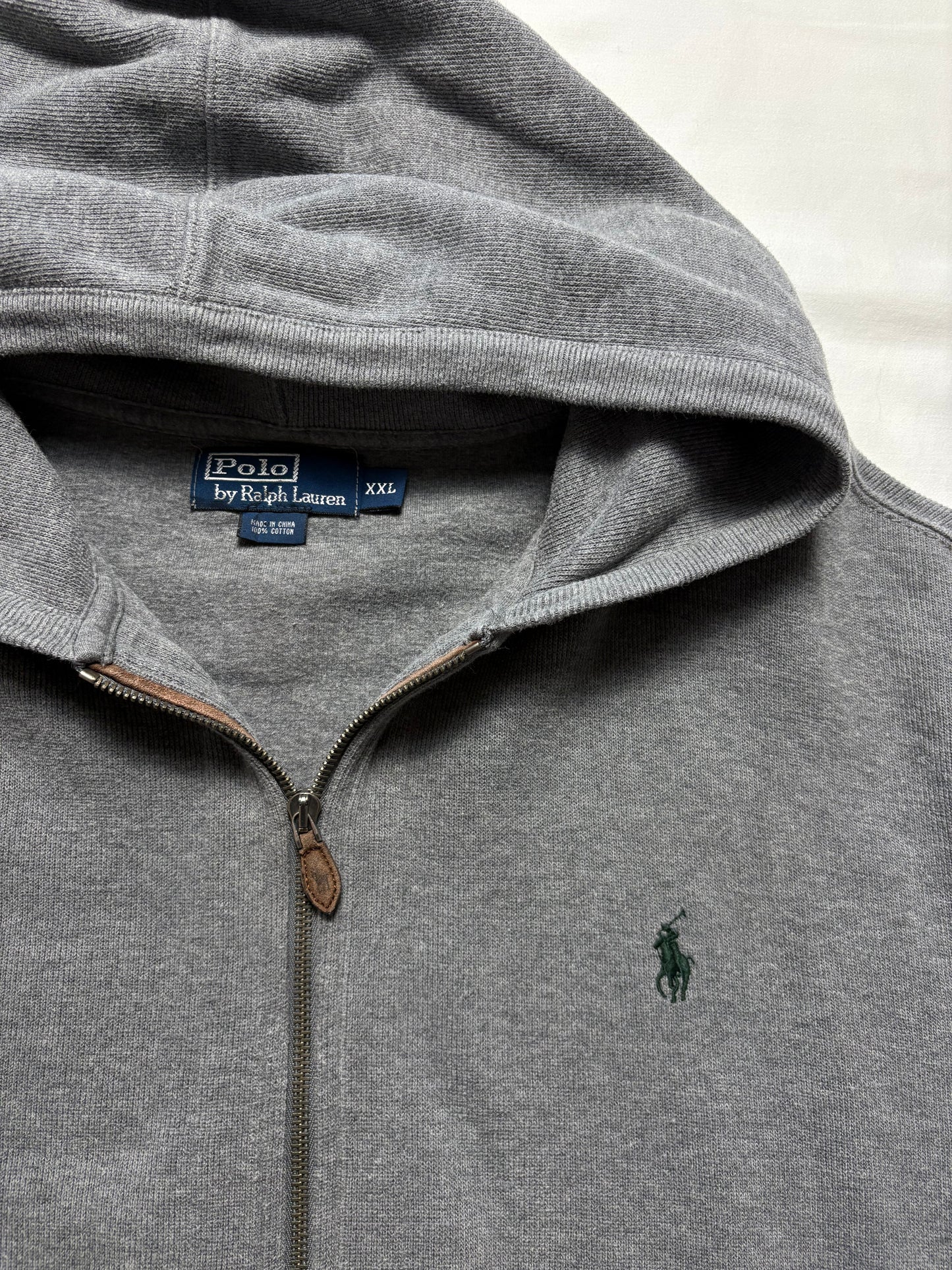 Ralph Lauren 00s Waffle Knit Double Zip Hoodie (XXL)