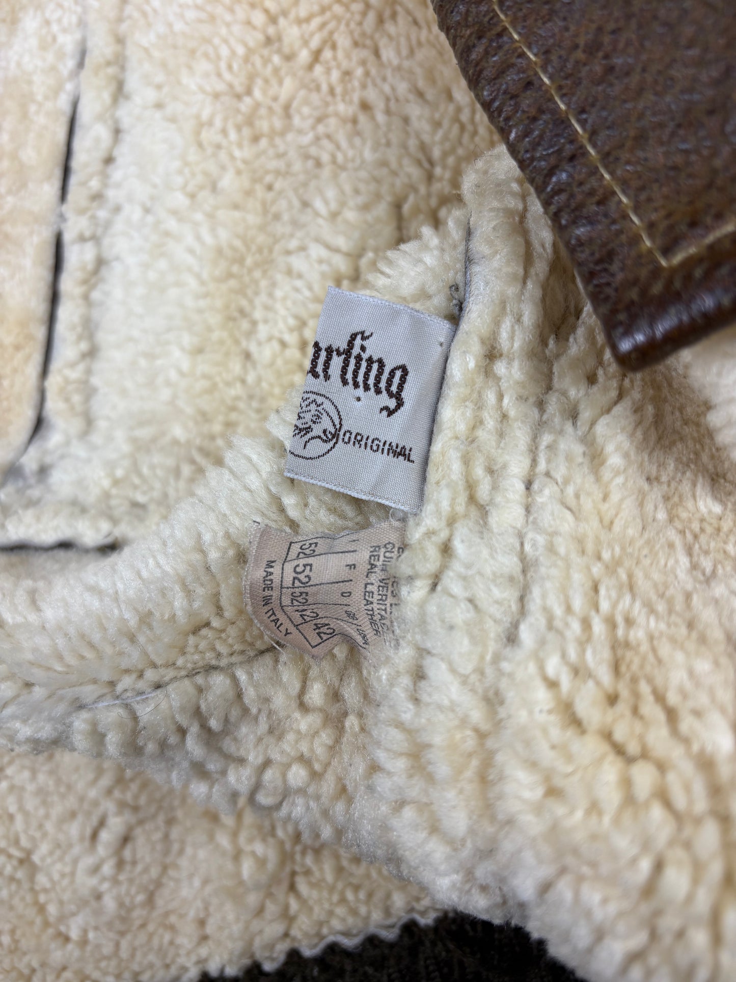 Vintage 1980s US Army Shearling Lined Leather Jacket (L)