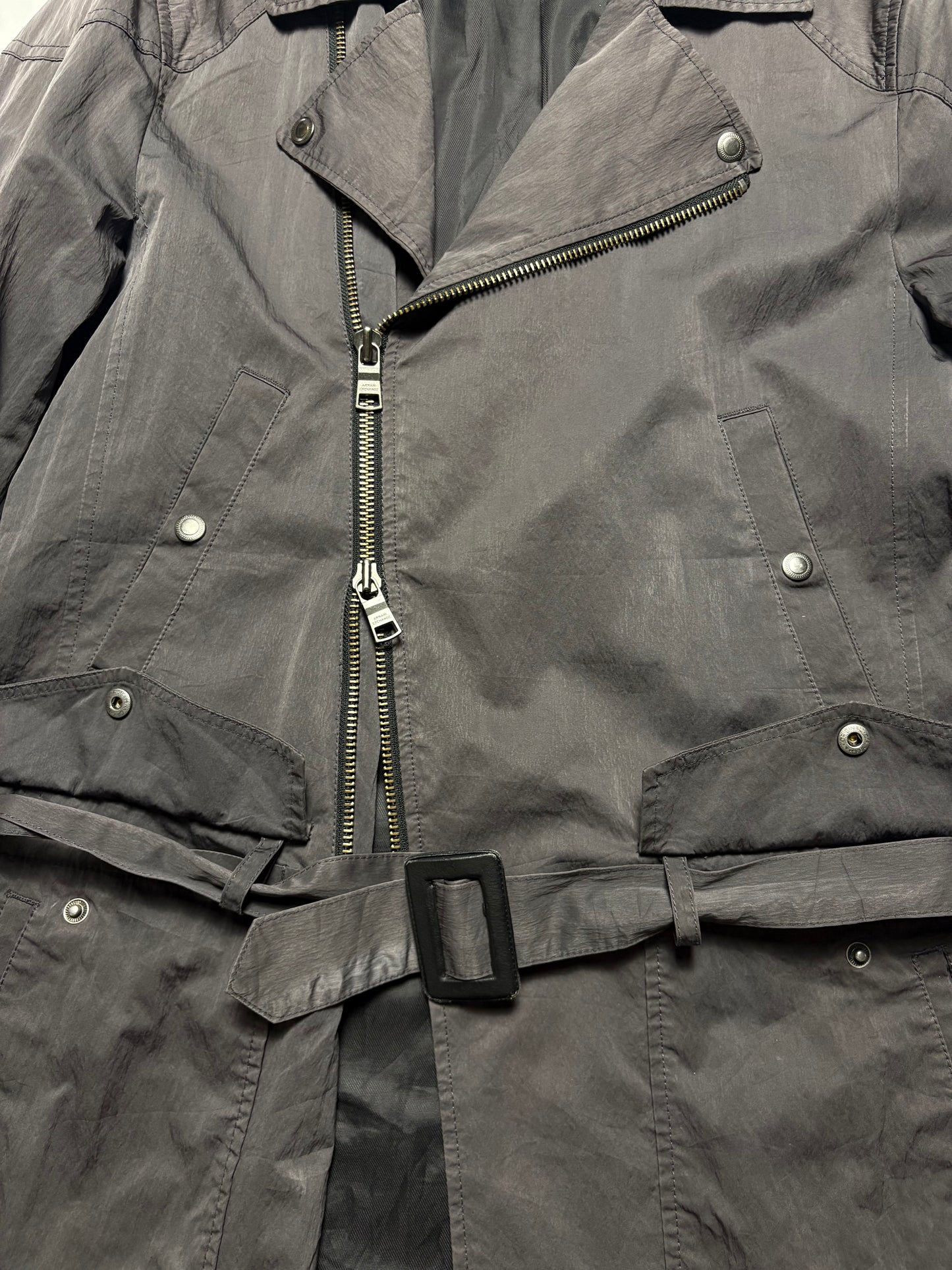 Armani Exchange 00s Asymmetrical Zip Trench Coat (women's M)