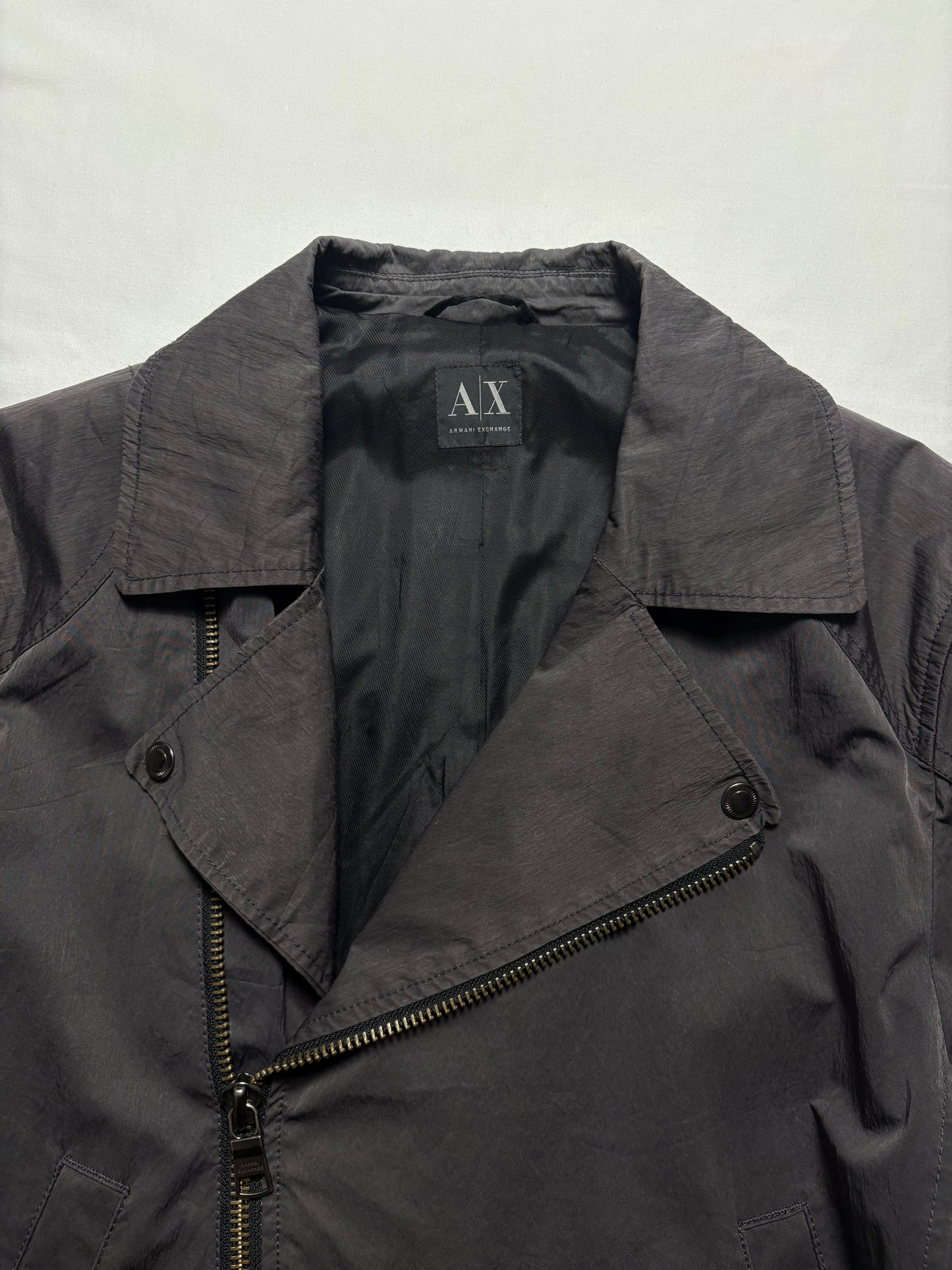 Armani Exchange 00s Asymmetrical Zip Trench Coat (women's M)