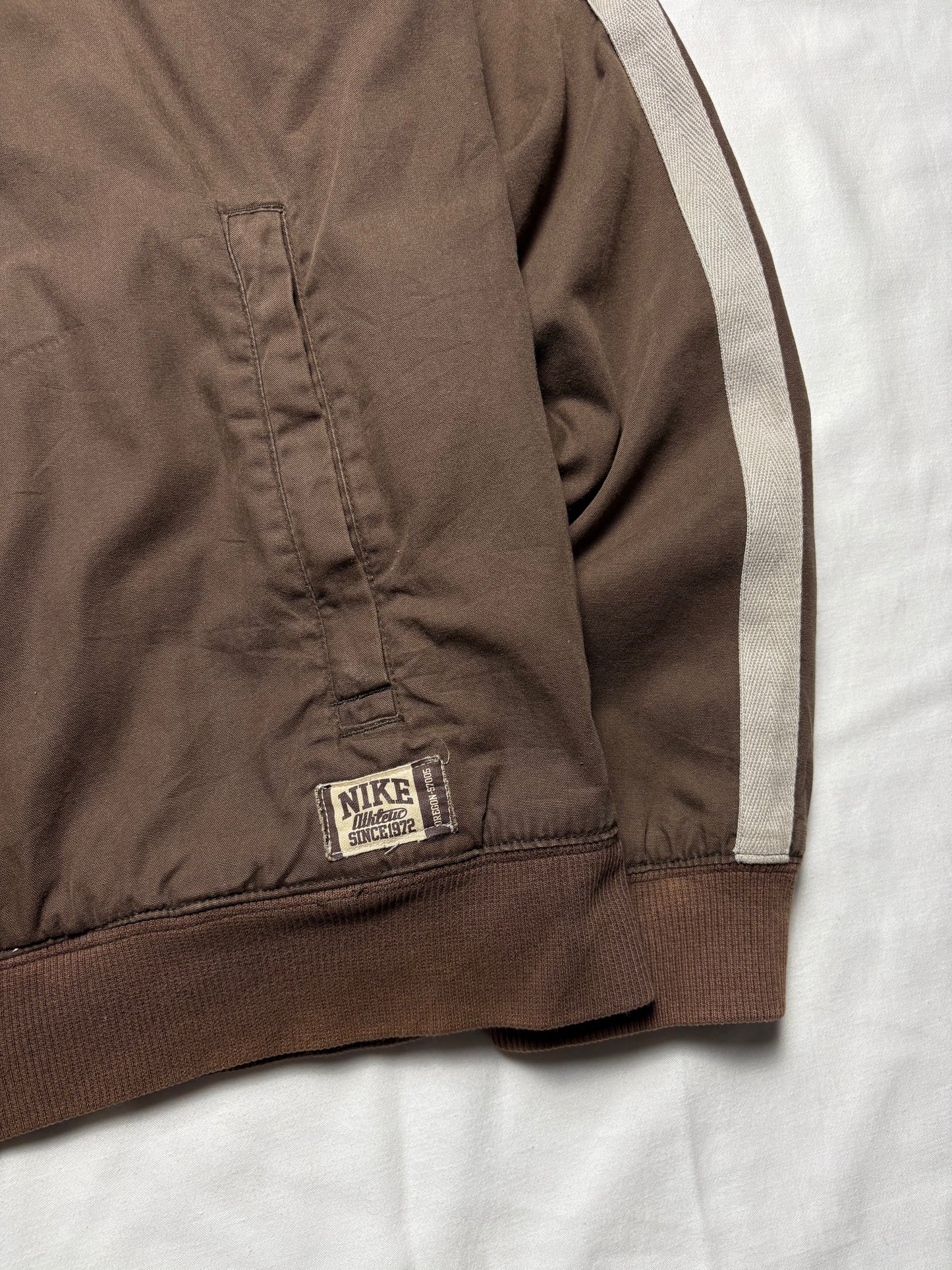 Vintage Nike Choclate Brown Zip Up Track Top (M)