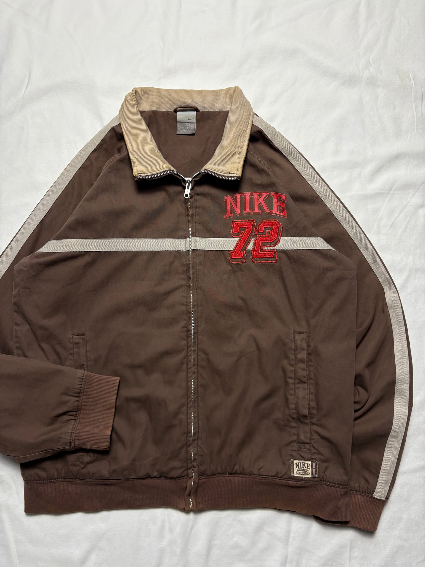 Vintage Nike Choclate Brown Zip Up Track Top (M)