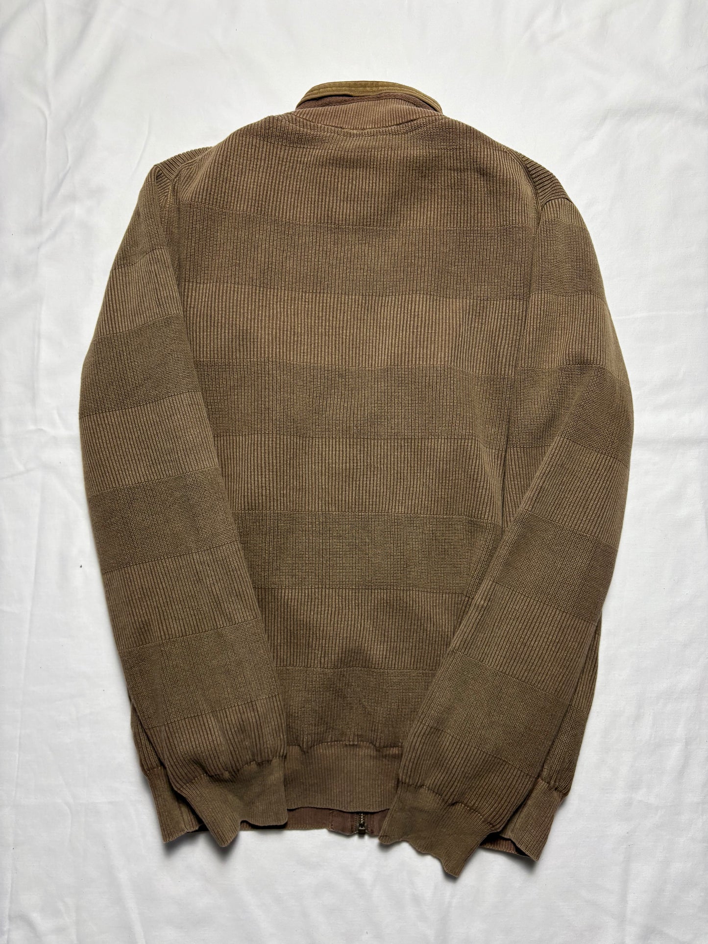 True Vintage Baileys Textured 80s Khaki Brown Zip Up Jacket (M)
