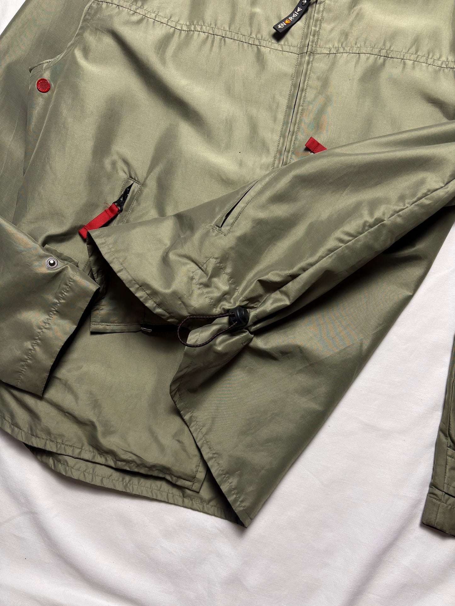 Vintage Energie Double Zip Khaki Technical Track Top (L)