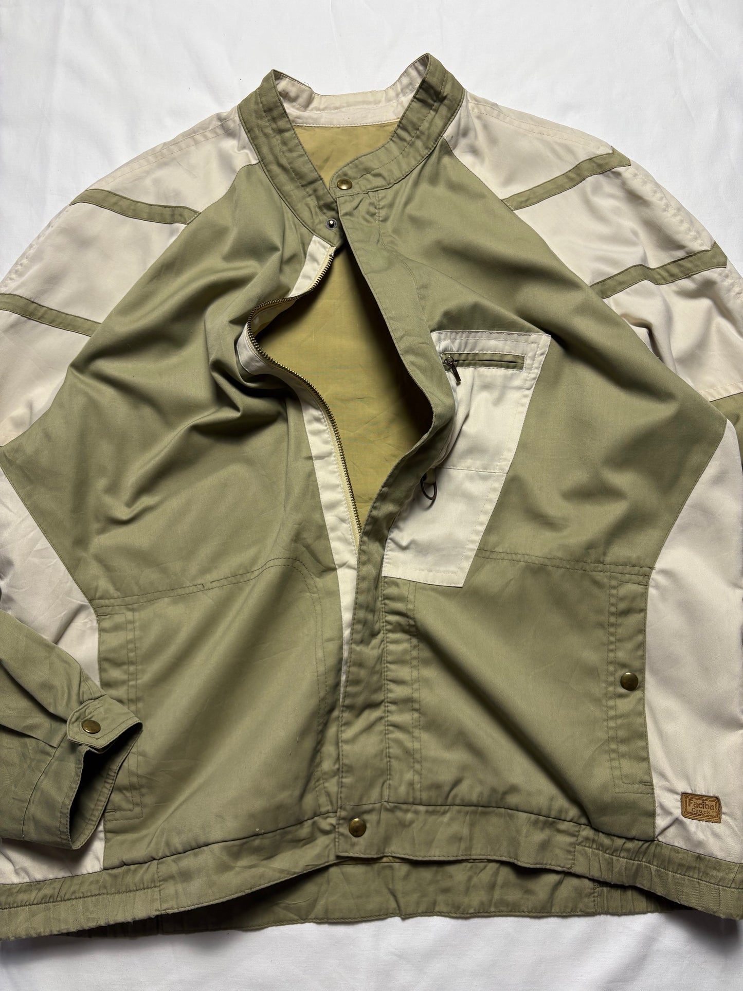 True Vintage 80s Khaki + Beige Reversible Canvas Jacket (L)