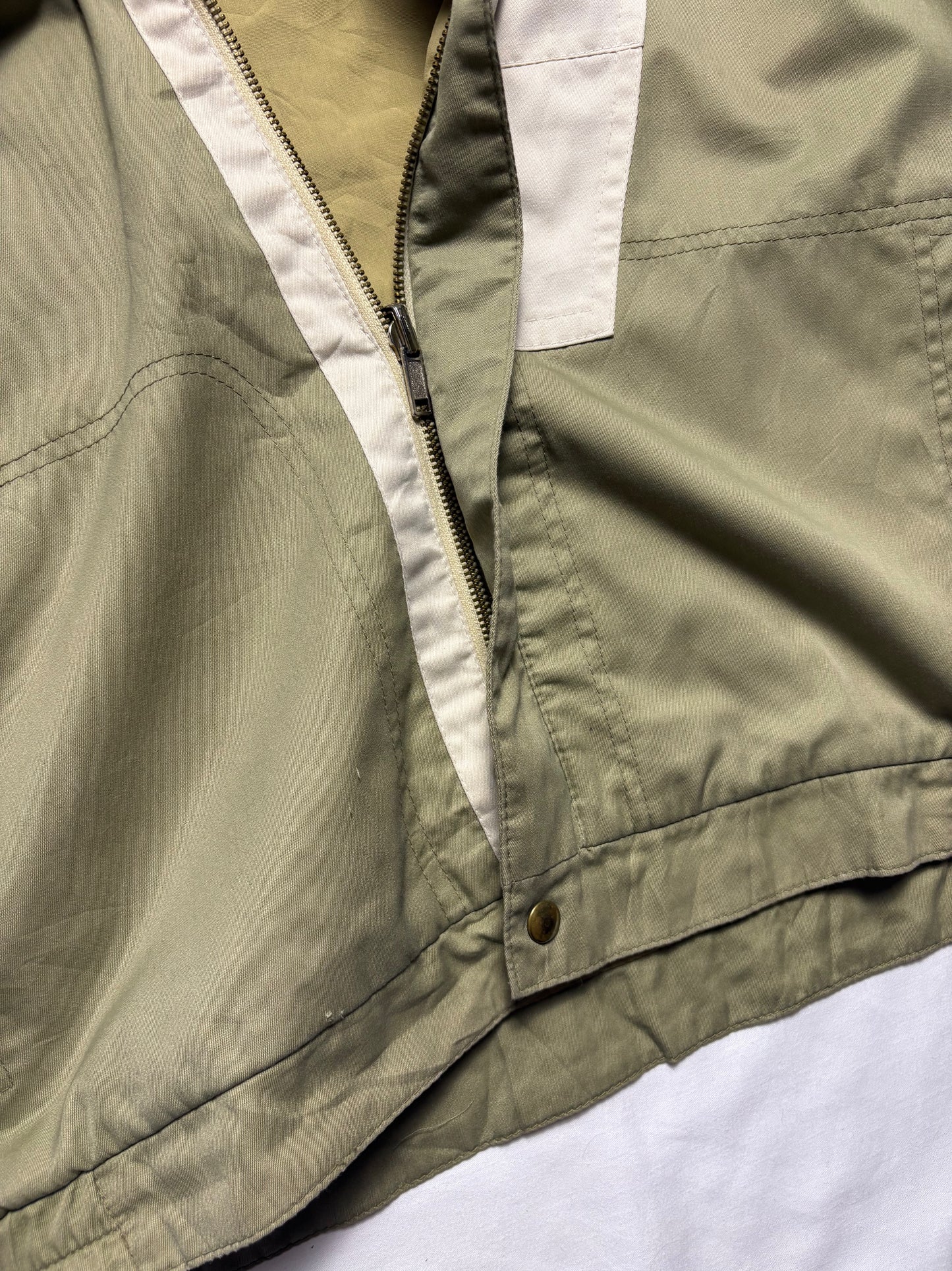 True Vintage 80s Khaki + Beige Reversible Canvas Jacket (L)