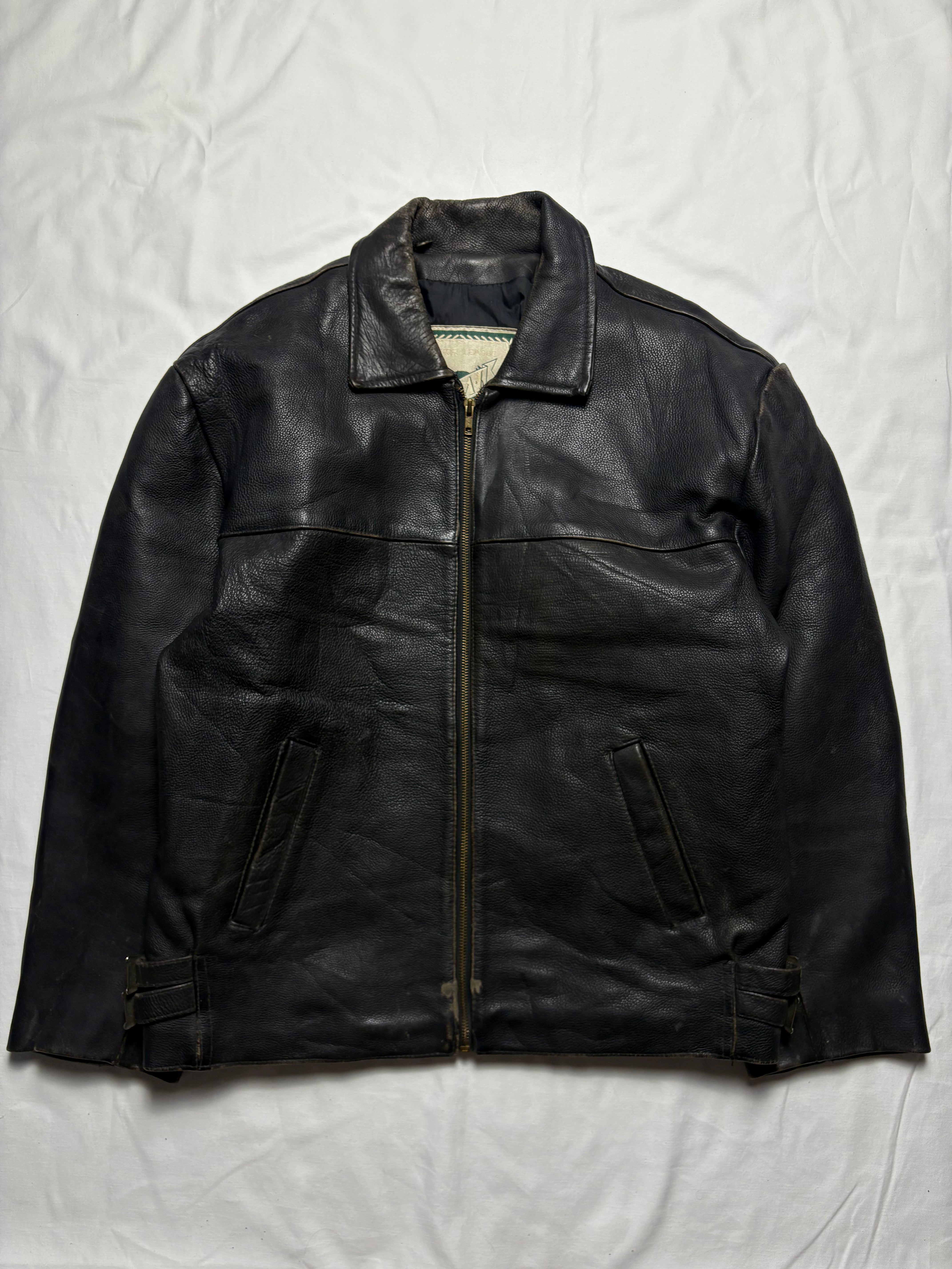 【美品が安い！】 90s Leather jacket (black) 90s 本革 レザージャケット 牛革 ハーフコート 黒｜Yahoo!フリマ（旧