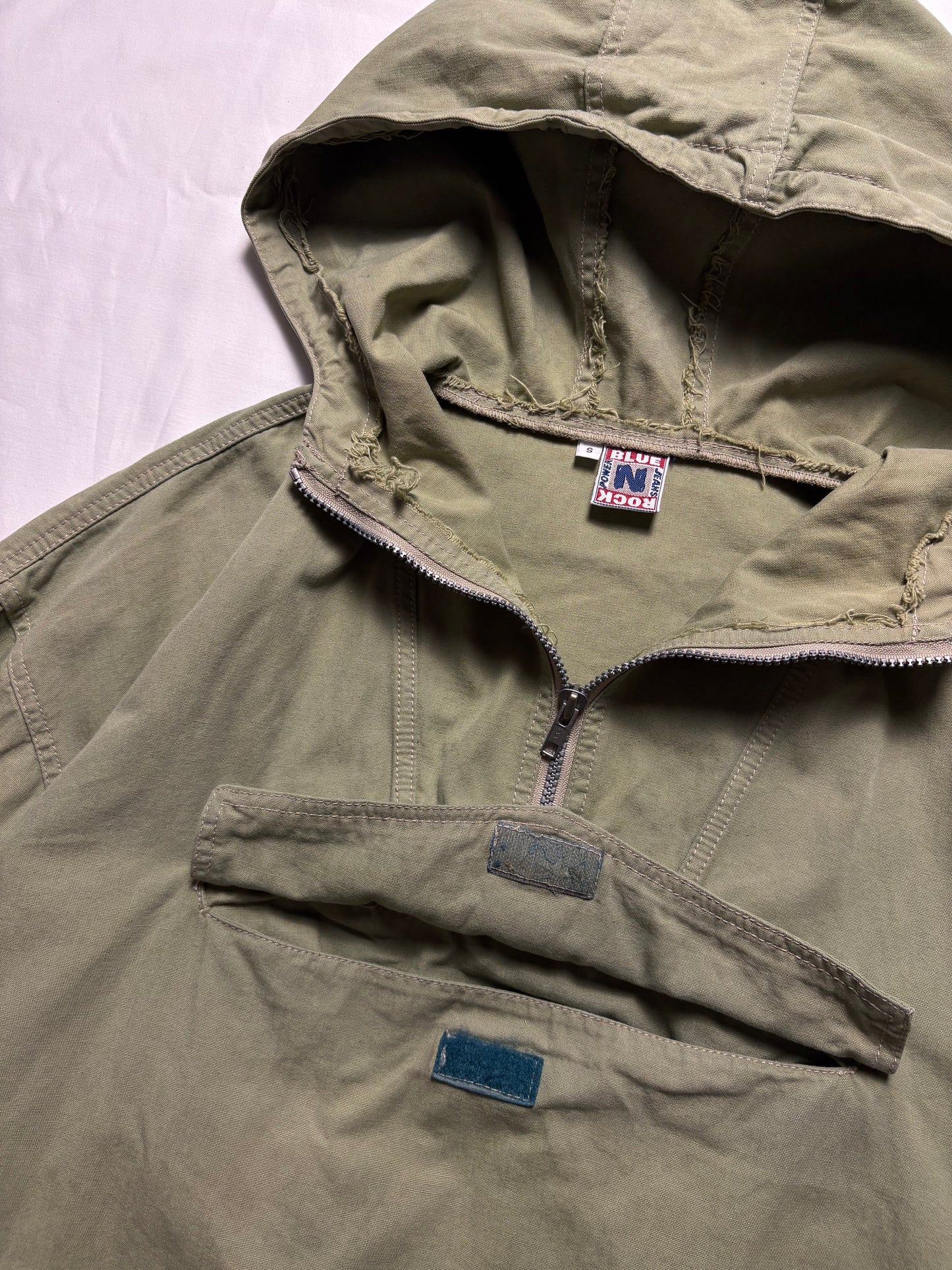 Vintage Blue-N-Rock Khaki Green Smock Jacket (S)