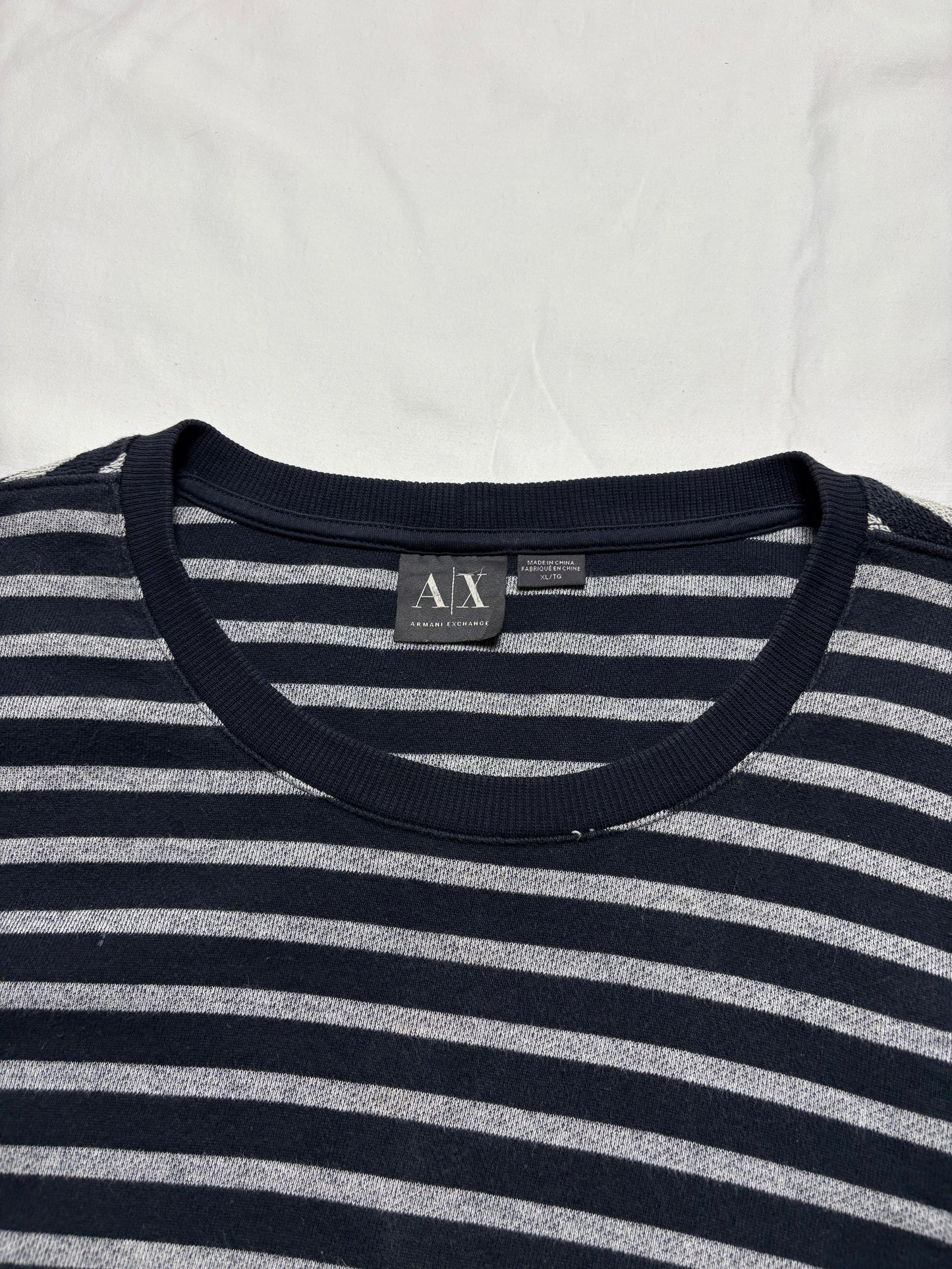 Armani Exchange 2000s Patch Work Stripe Knit Jumper (women's XL)