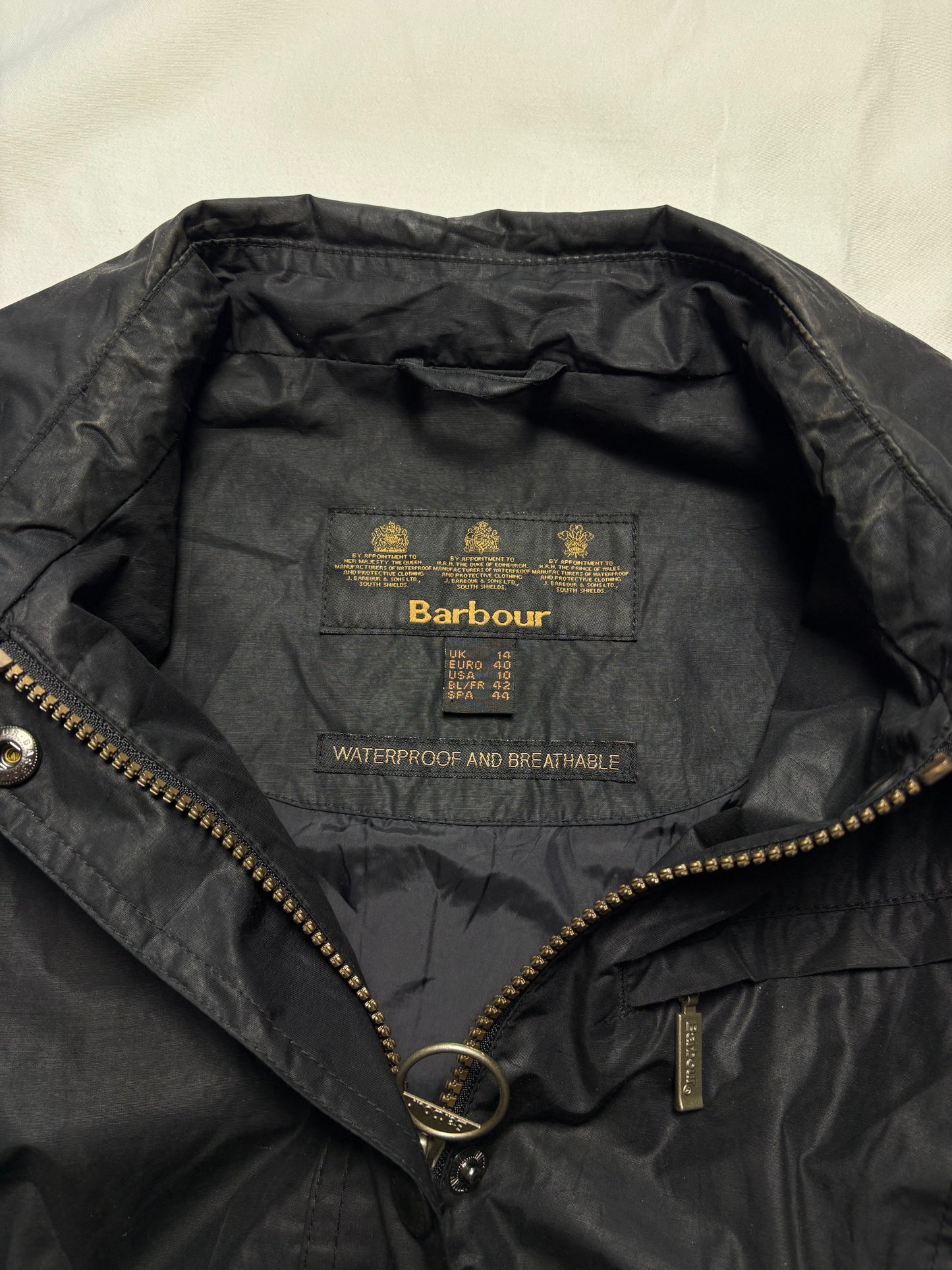 Barbour Utility Multi Pocket Black Wax Jacket (women's M)