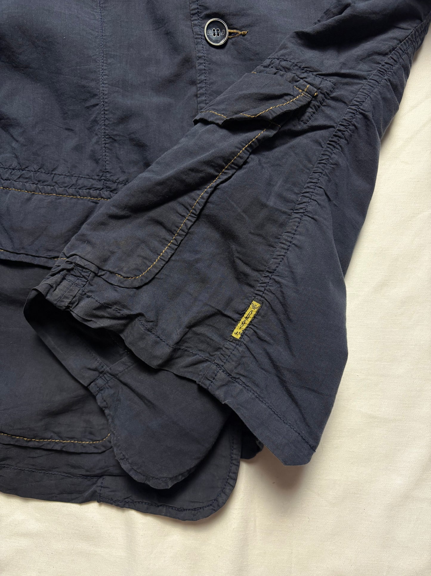 Armani Jeans 00s Silk Cotton Navy Shirt (women's L)